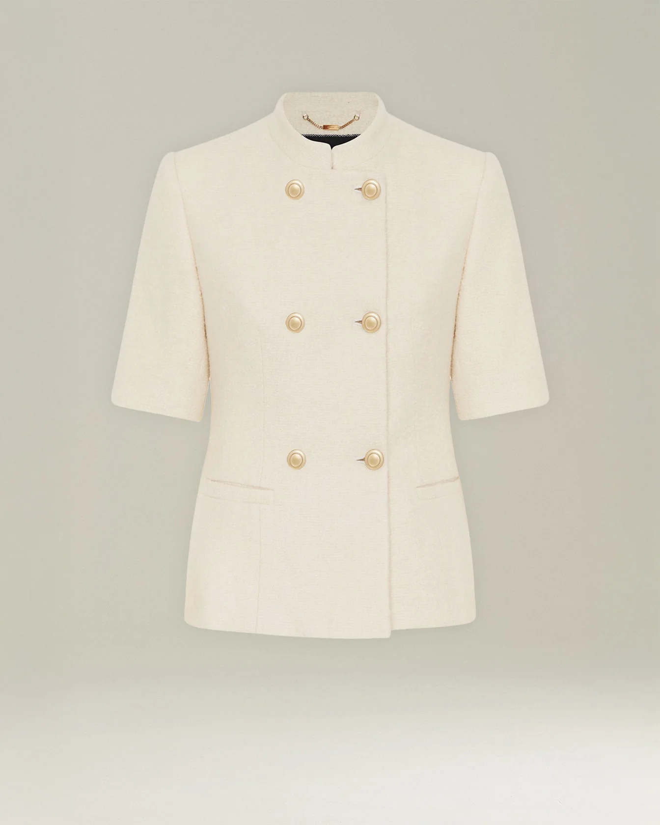 DOUBLE-BREASTED CASHMERE AND SILK BLAZER