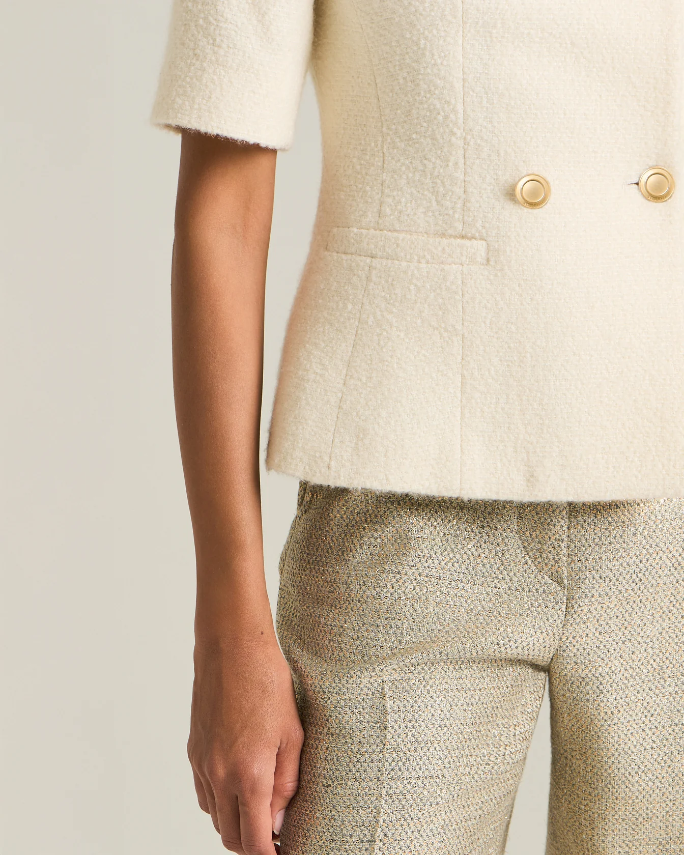 DOUBLE-BREASTED CASHMERE AND SILK BLAZER - Image 5