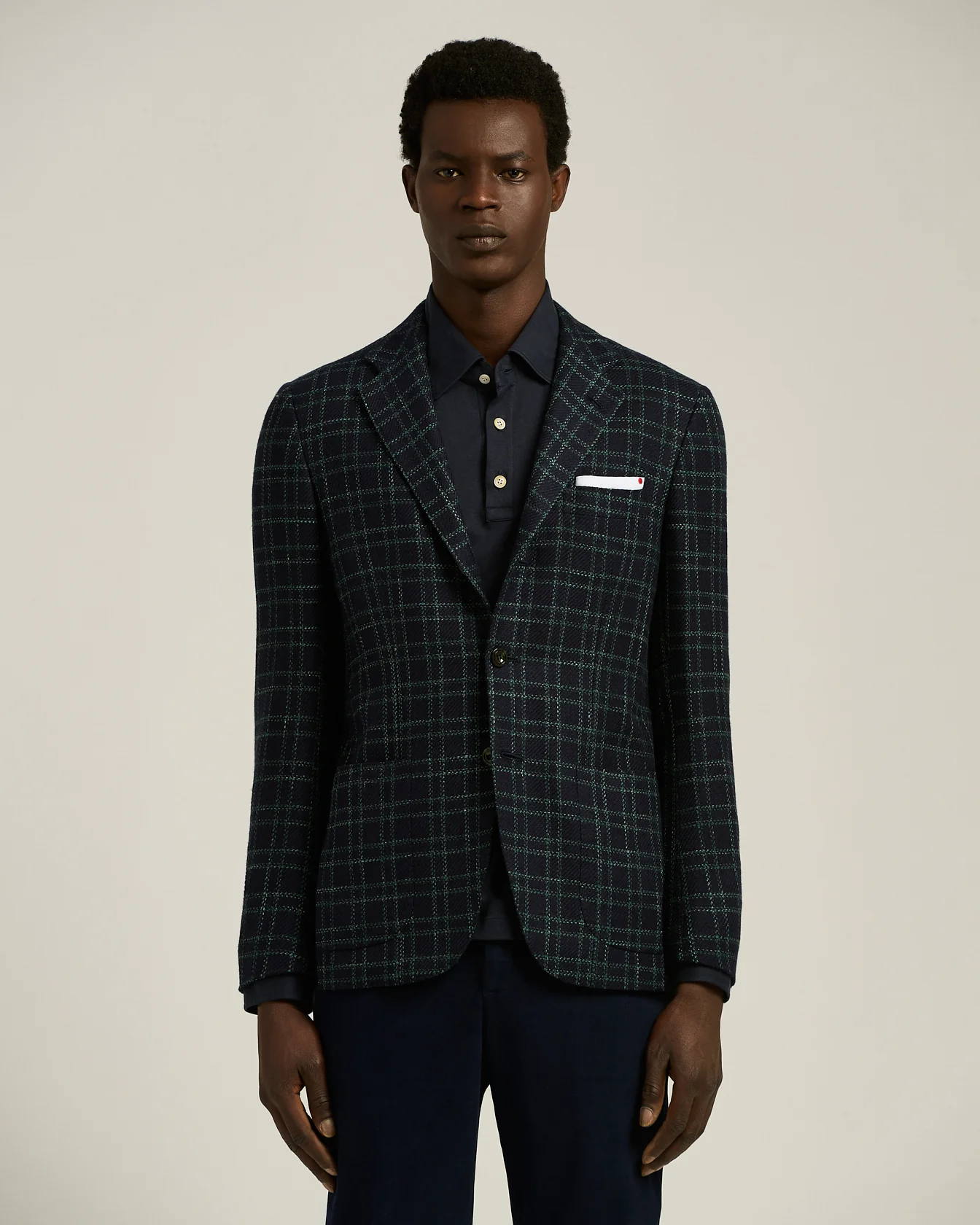 CHECKED SINGLE‑BREASTED JACKET IN CASHMERE‑BLEND - Image 2