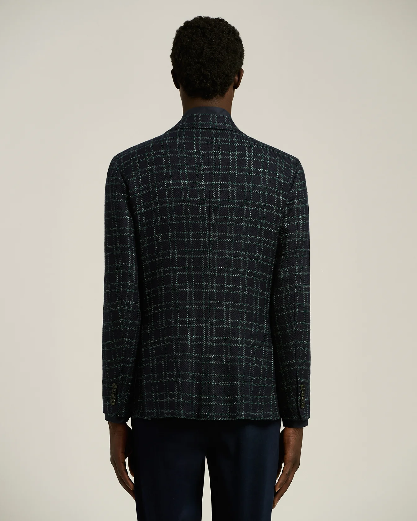 CHECKED SINGLE‑BREASTED JACKET IN CASHMERE‑BLEND - Image 3