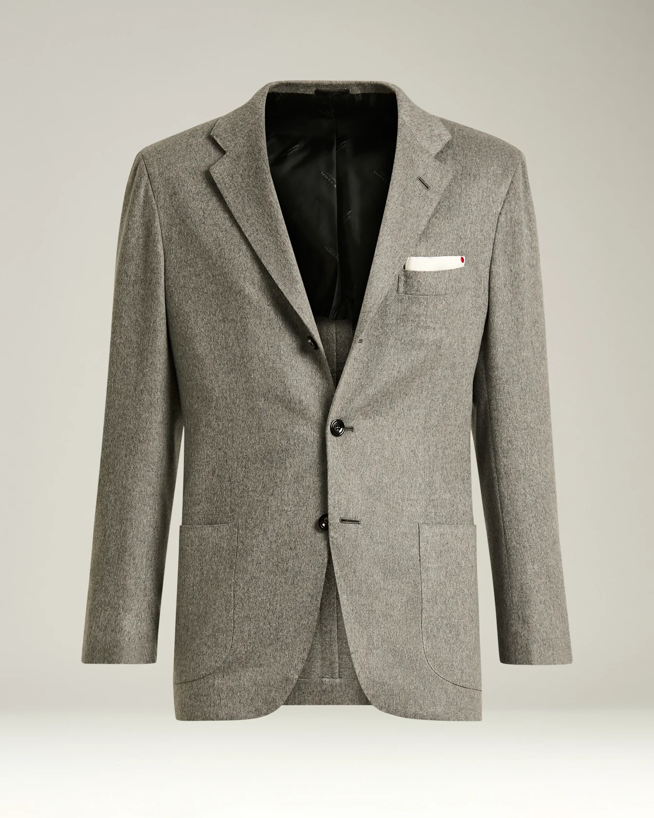 LIGHT GREY CASHMERE AND VICUÑA BLAZER WITH NOTCH LAPEL