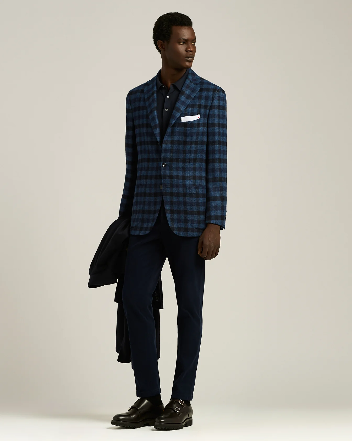 SINGLE-BREASTED CHECKED BLAZER IN CASHMERE, VICUÑA AND SILK - Image 5