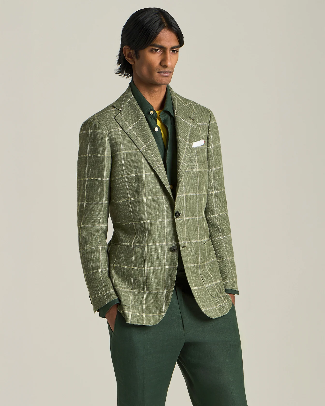 CHECKED CASHMERE BLEND BLAZER - Image 2
