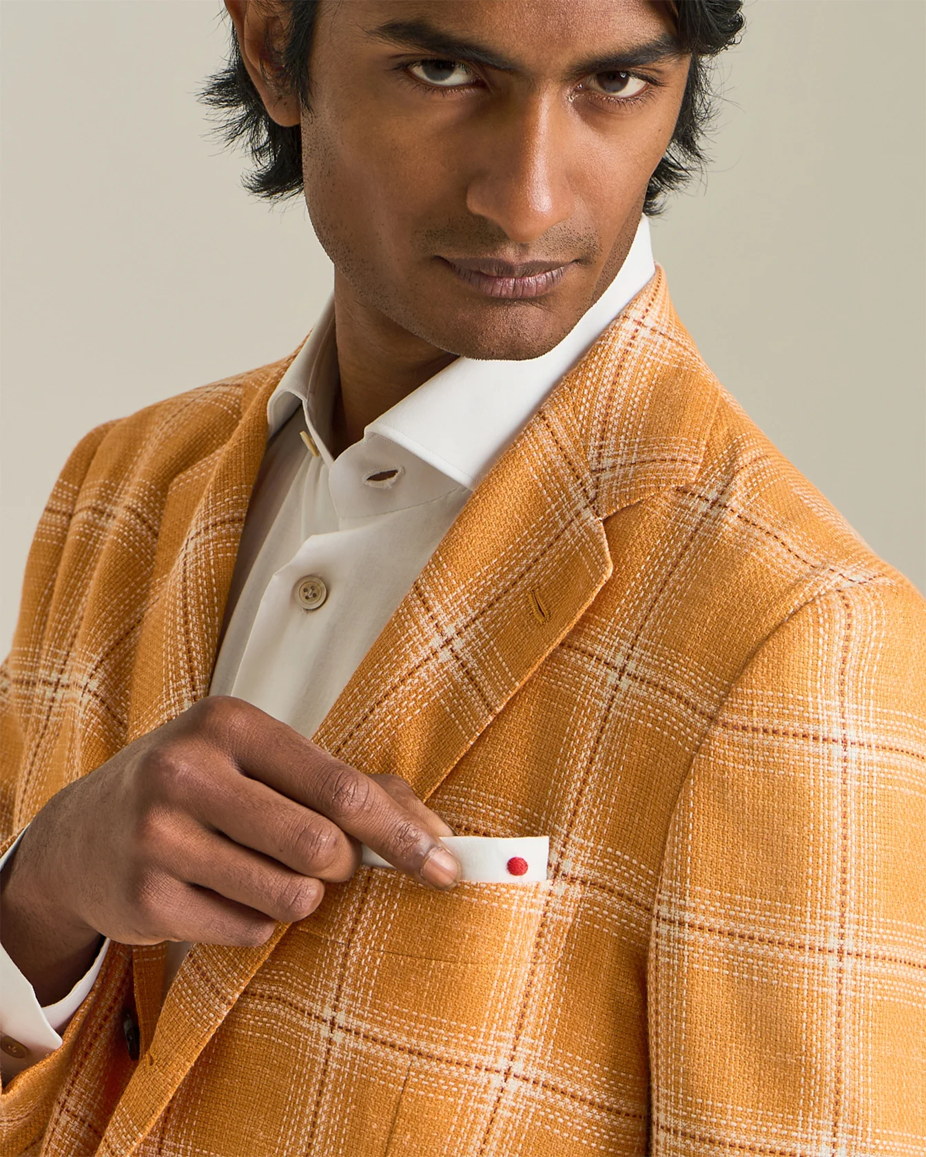 CHECKED CASHMERE BLEND BLAZER - Image 4