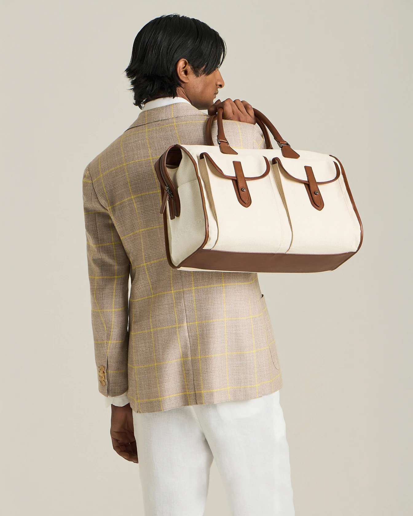 CHECKED CASHMERE BLEND BLAZER - Image 3