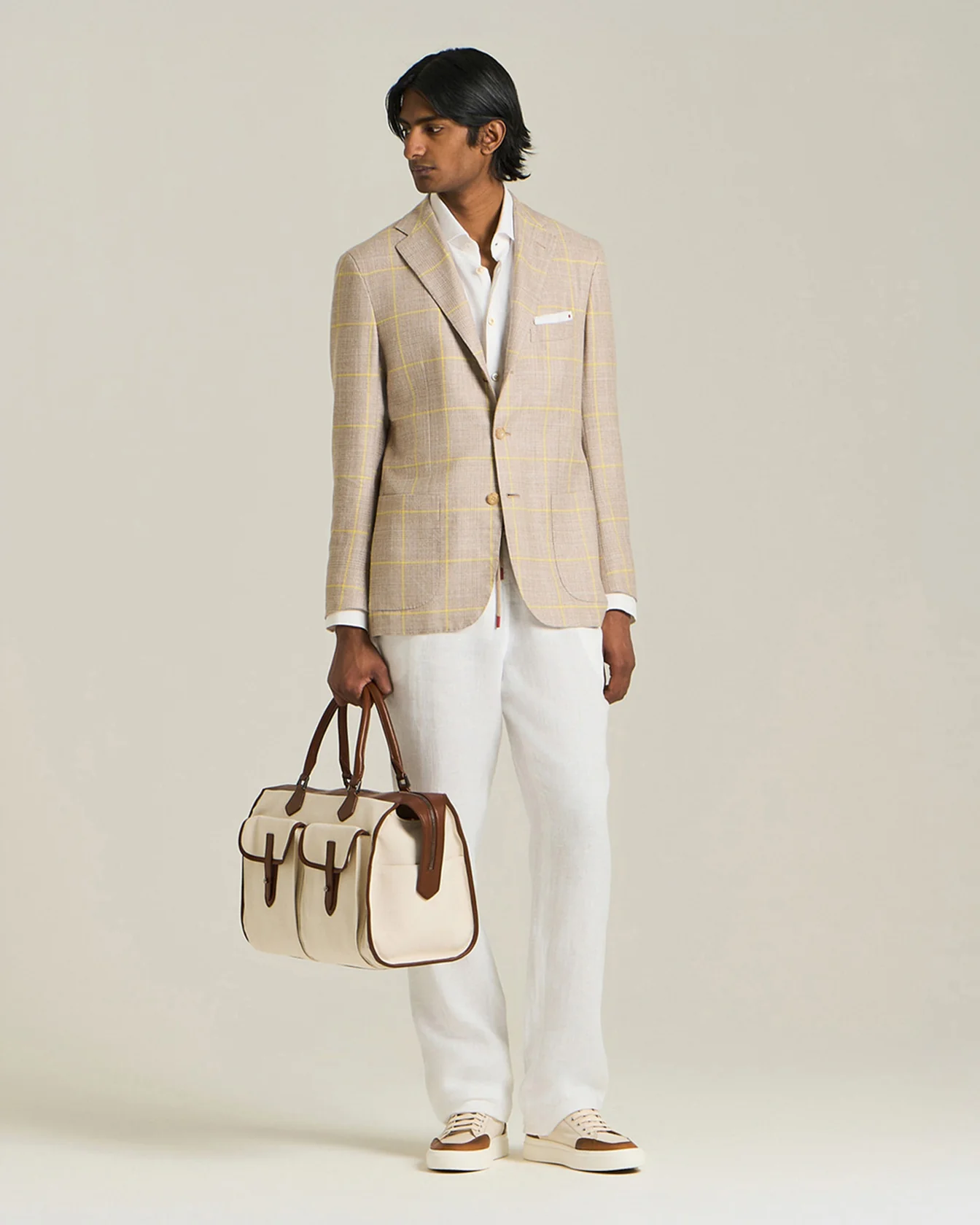 CHECKED CASHMERE BLEND BLAZER - Image 4