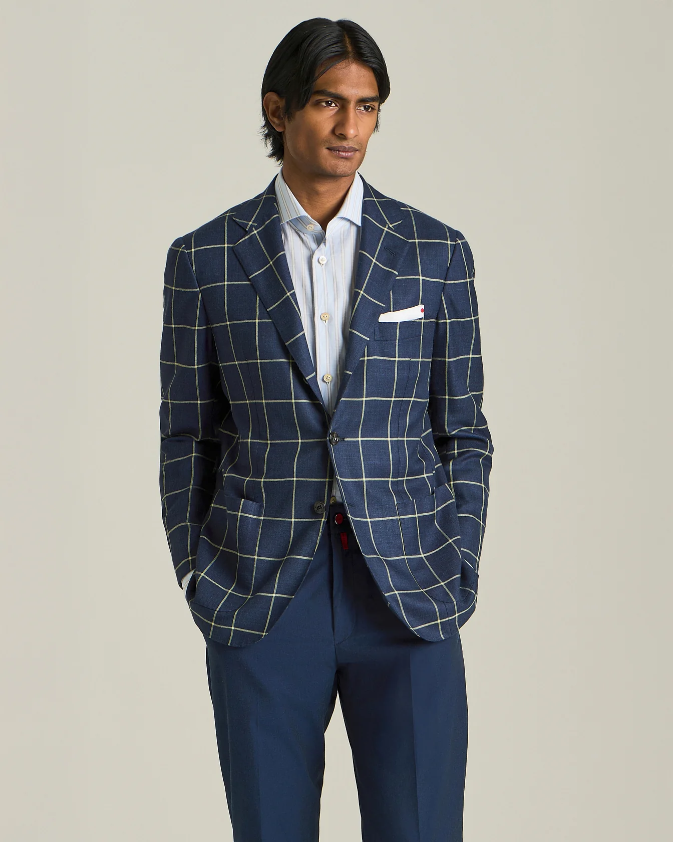 CHECKED CASHMERE BLEND BLAZER - Image 2