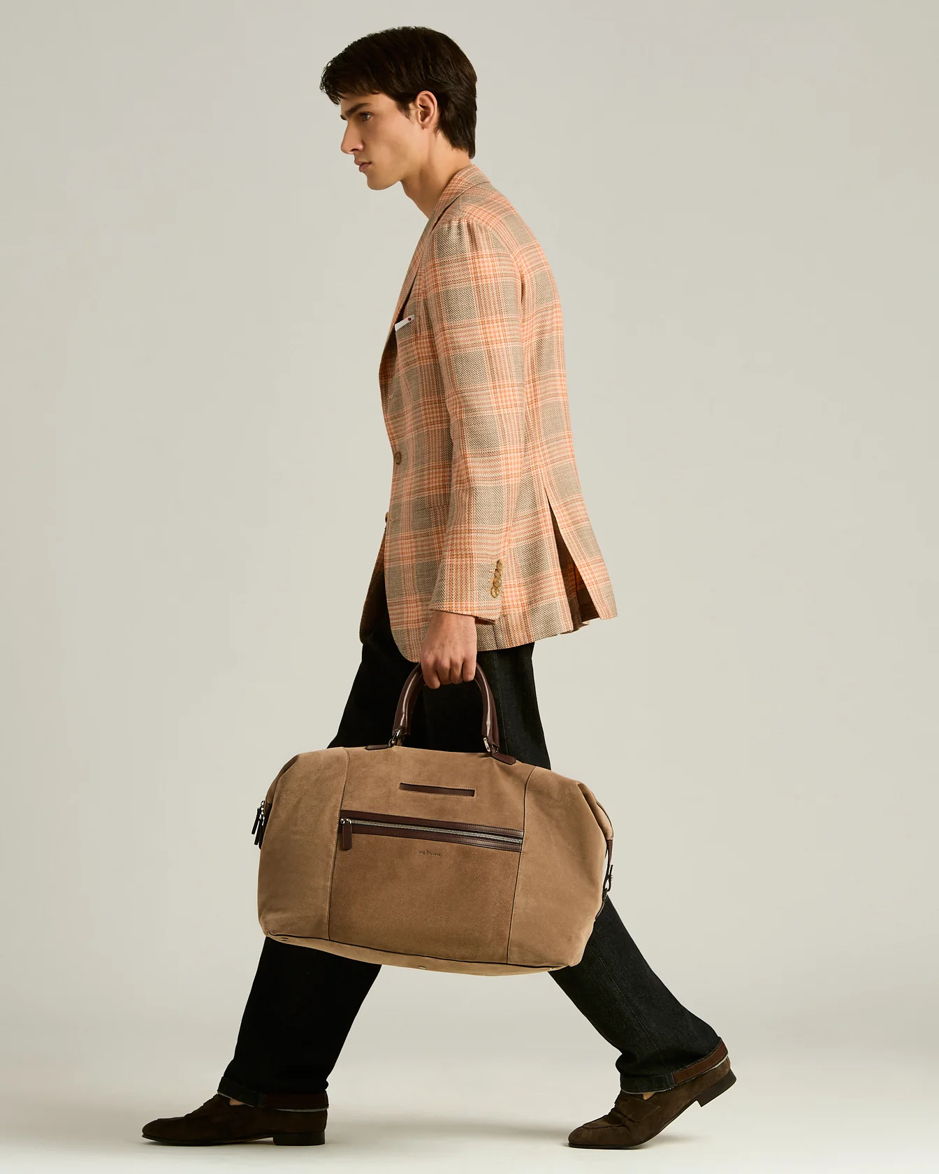 FINE BLEND CHECKED SINGLE-BREASTED JACKET IN ORANGE - Image 5