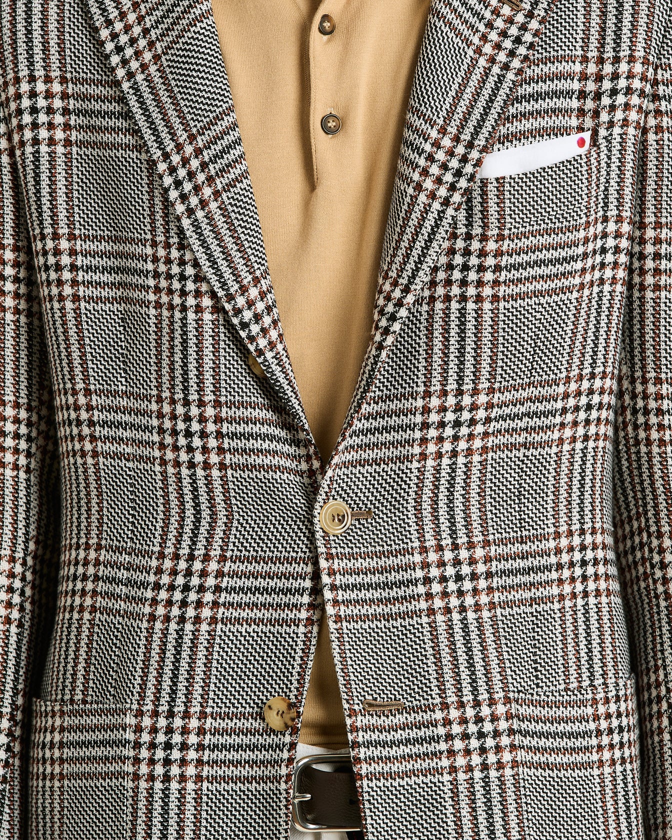 CASHMERE AND LINEN TAILORED CHECKED JACKET IN BLACK - Image 4