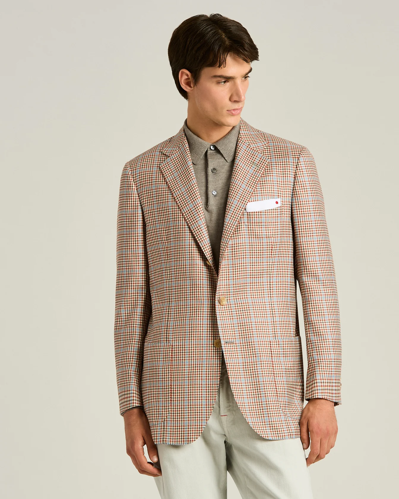 CASHMERE AND SILK SINGLE-BREASTED JACKET BROWN - Image 2