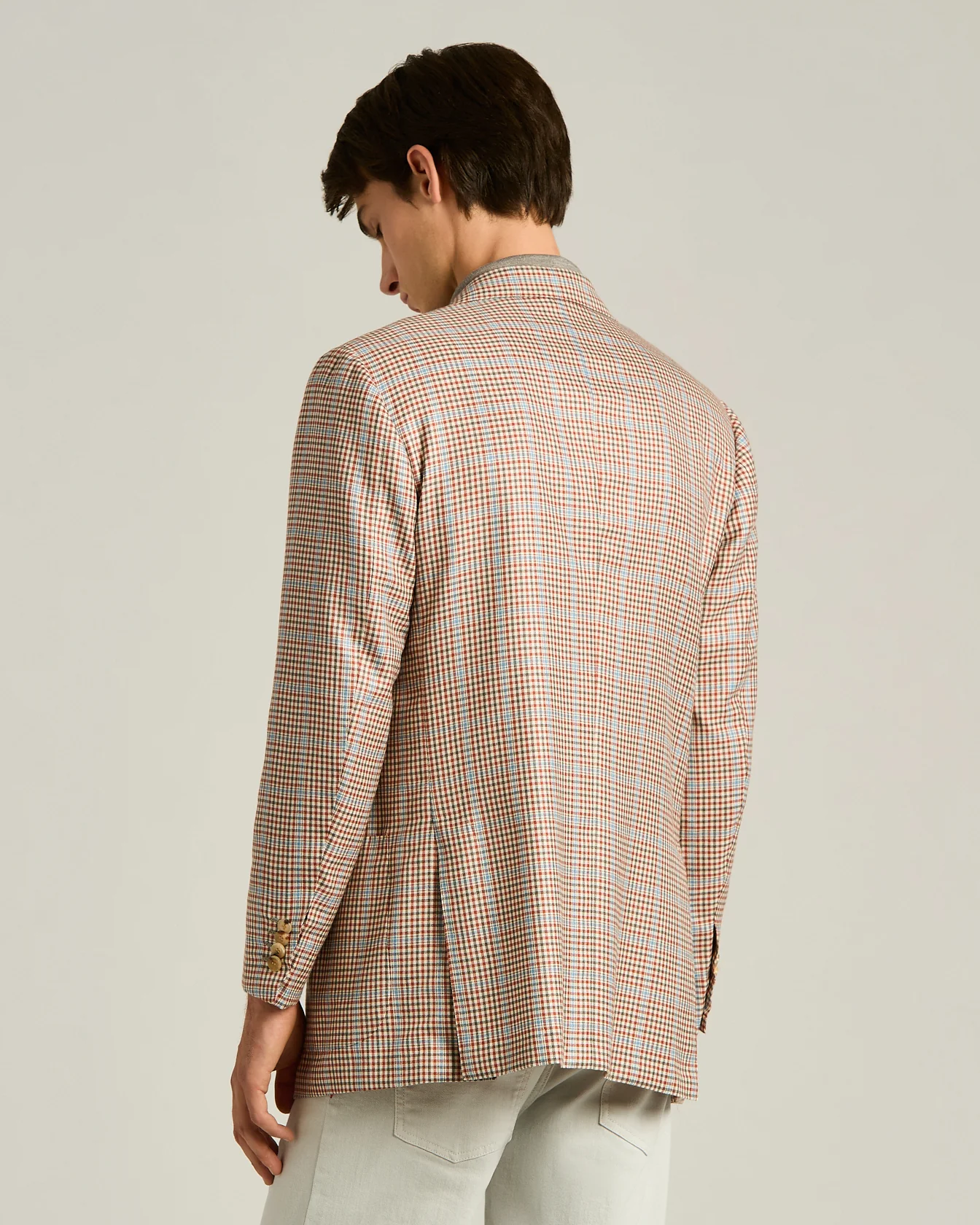 CASHMERE AND SILK SINGLE-BREASTED JACKET BROWN - Image 3