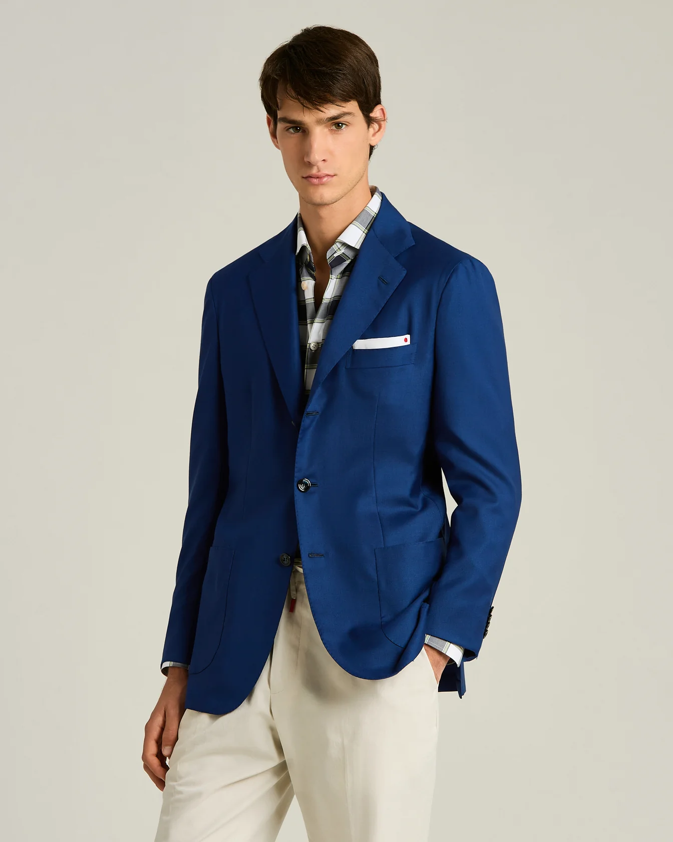 CASHMERE SINGLE-BREASTED JACKET BLUE IN CASHMERE WITH CUPRO LINING - Image 2