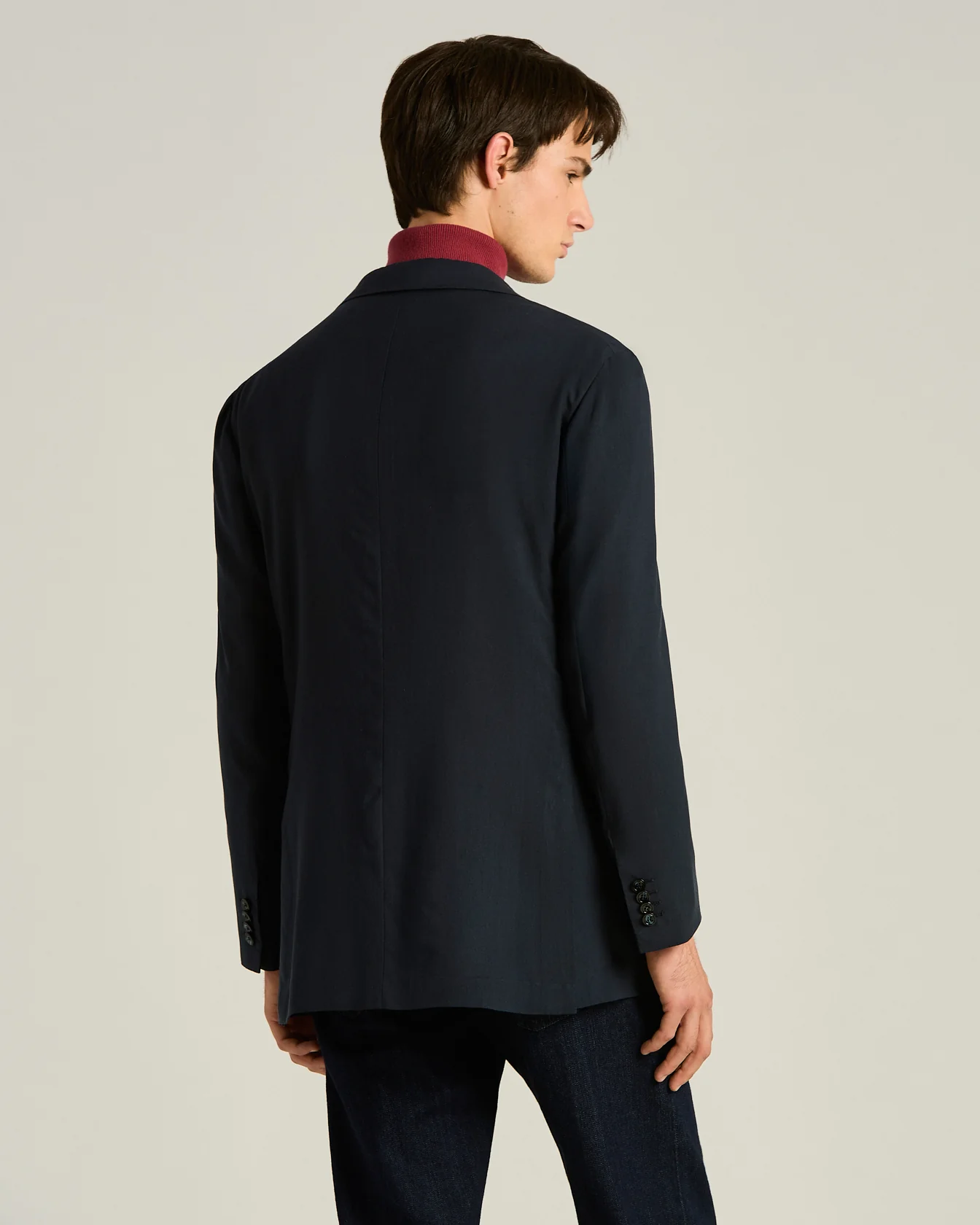 CASHMERE SINGLE-BREASTED JACKET IN NAVY BLUE - Image 3