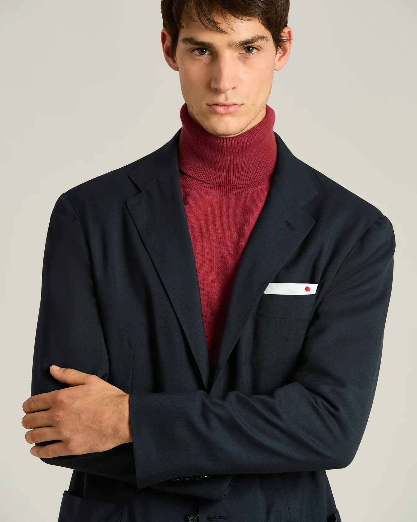CASHMERE SINGLE-BREASTED JACKET IN NAVY BLUE - Image 4