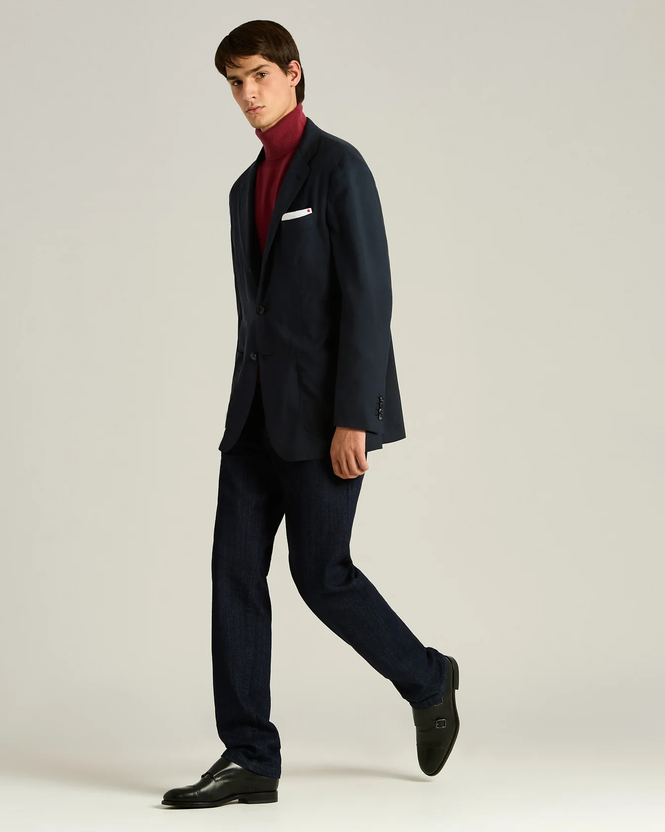 CASHMERE SINGLE-BREASTED JACKET IN NAVY BLUE - Image 5