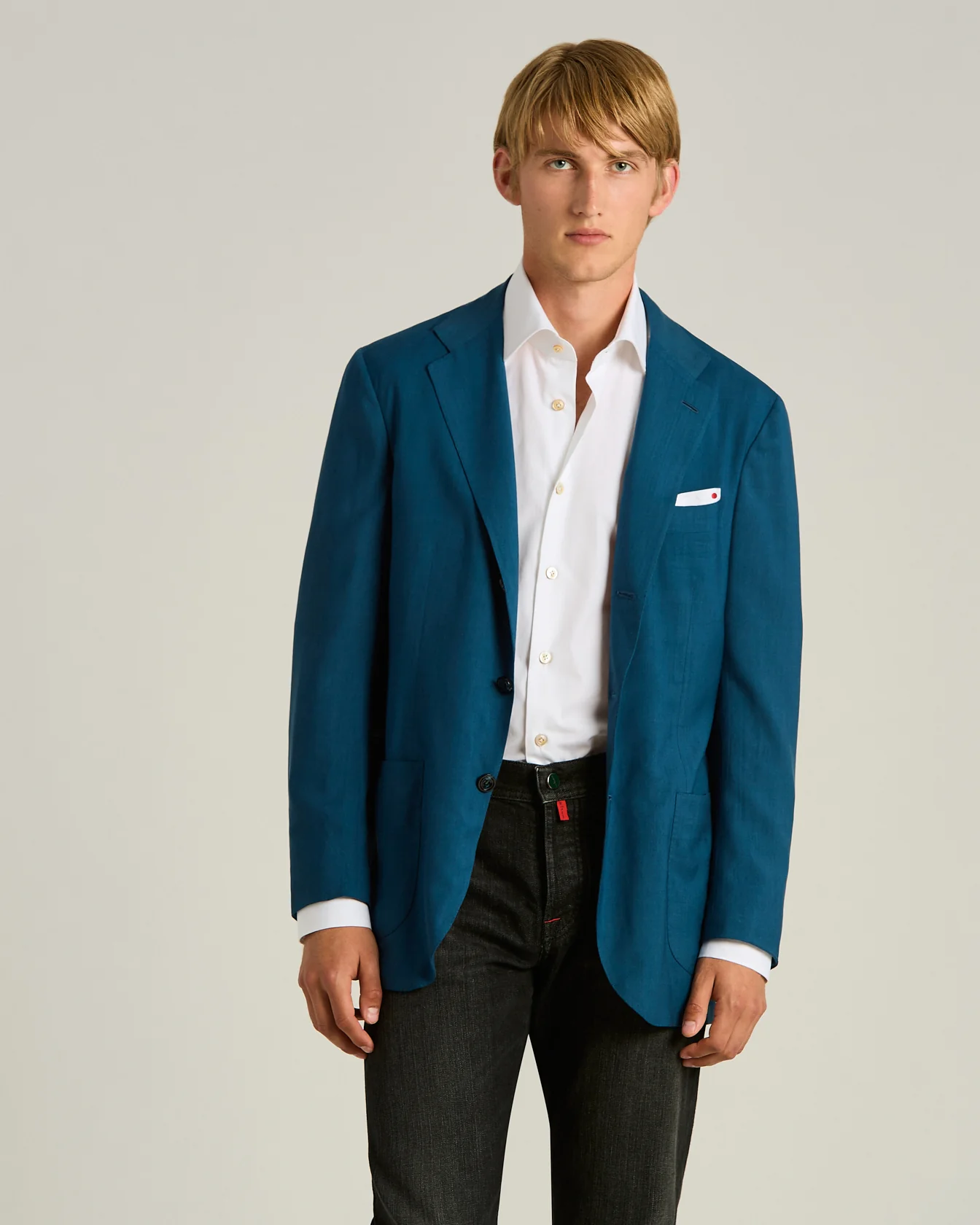CASHMERE SINGLE-BREASTED JACKET IN BLUE - Image 2