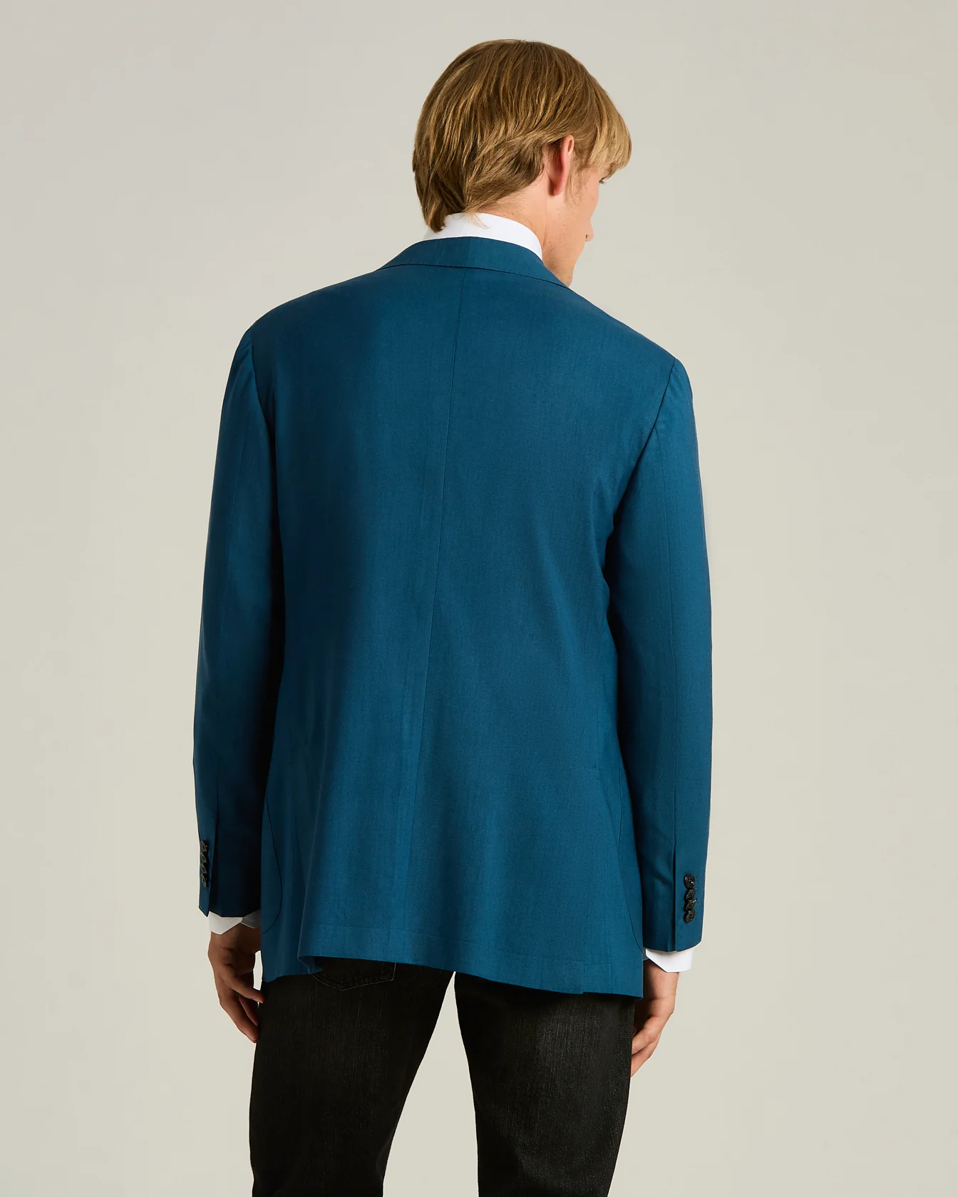 CASHMERE SINGLE-BREASTED JACKET IN BLUE - Image 3