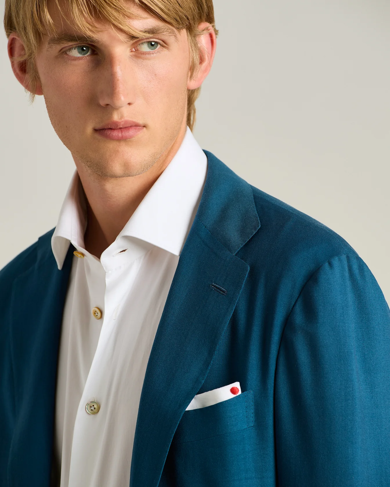CASHMERE SINGLE-BREASTED JACKET IN BLUE - Image 4