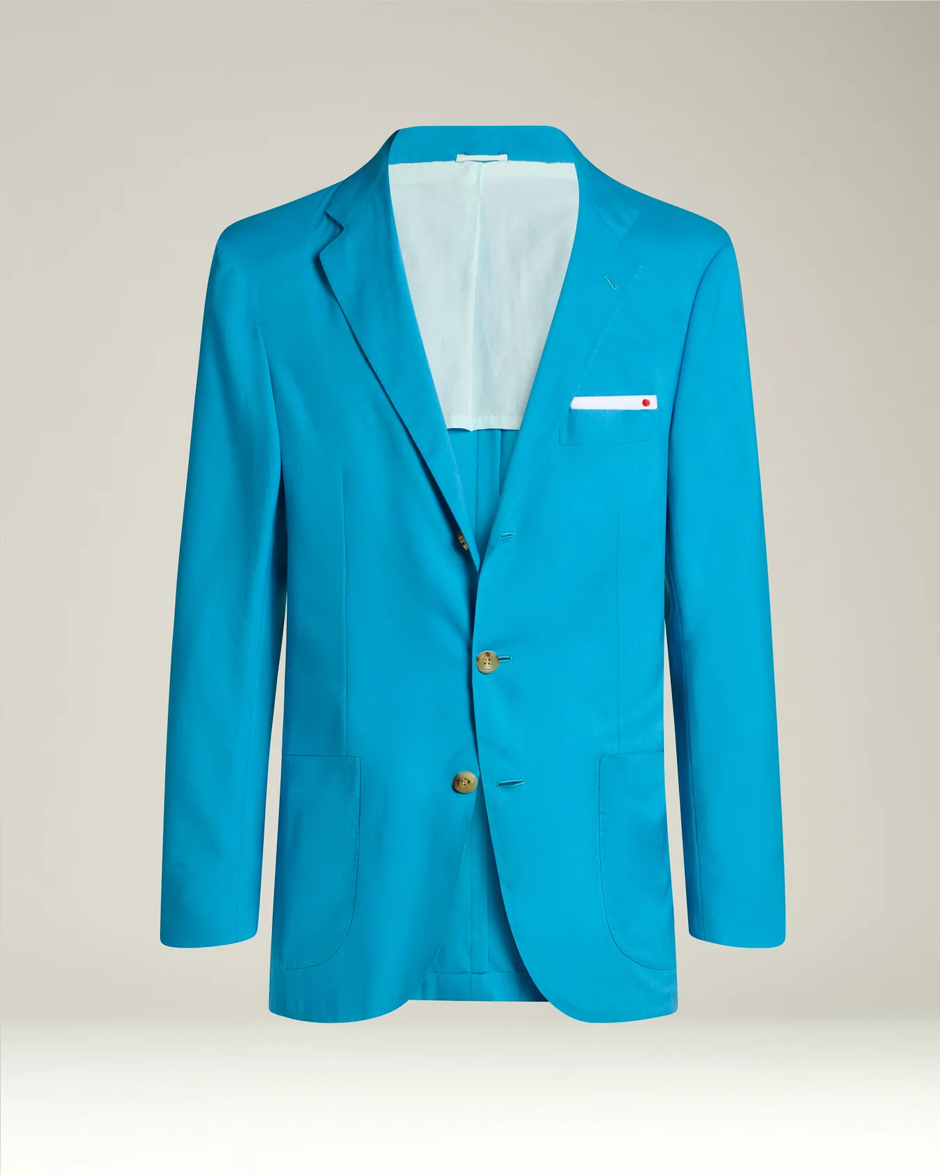 CASHMERE SINGLE-BREASTED JACKET IN LIGHT BLUE