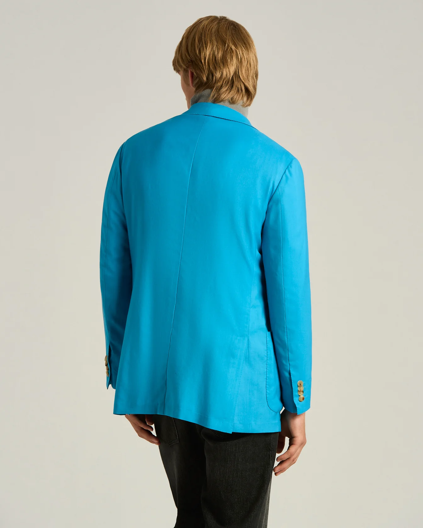 CASHMERE SINGLE-BREASTED JACKET IN LIGHT BLUE - Image 3