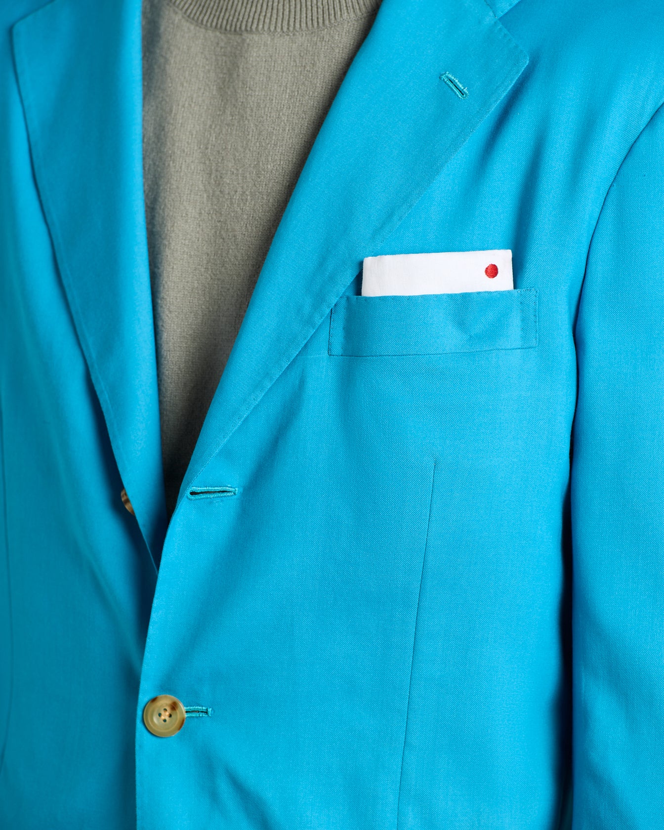 CASHMERE SINGLE-BREASTED JACKET IN LIGHT BLUE - Image 4