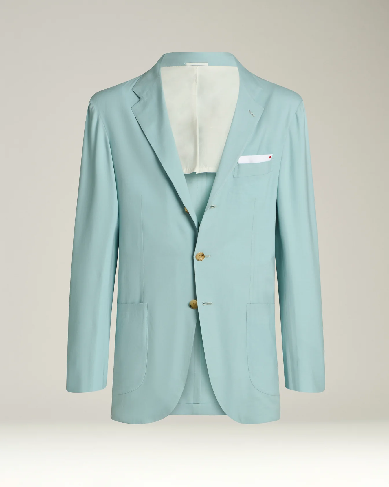 CASHMERE SINGLE-BREASTED JACKET IN AZURE