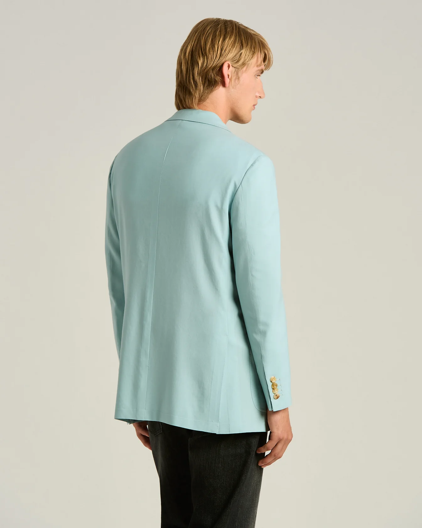 CASHMERE SINGLE-BREASTED JACKET IN AZURE - Image 3