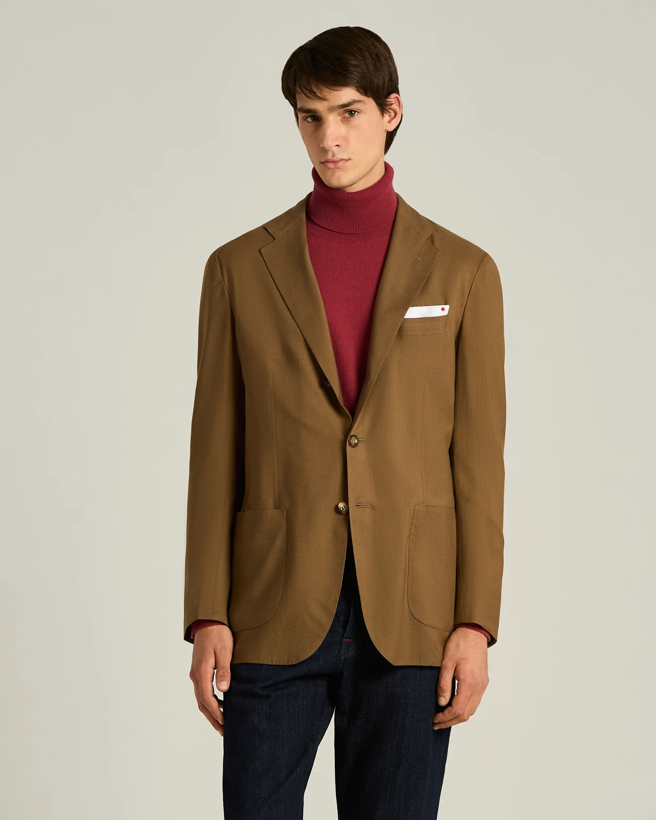 CASHMERE SINGLE-BREASTED JACKET IN BROWN - Image 2