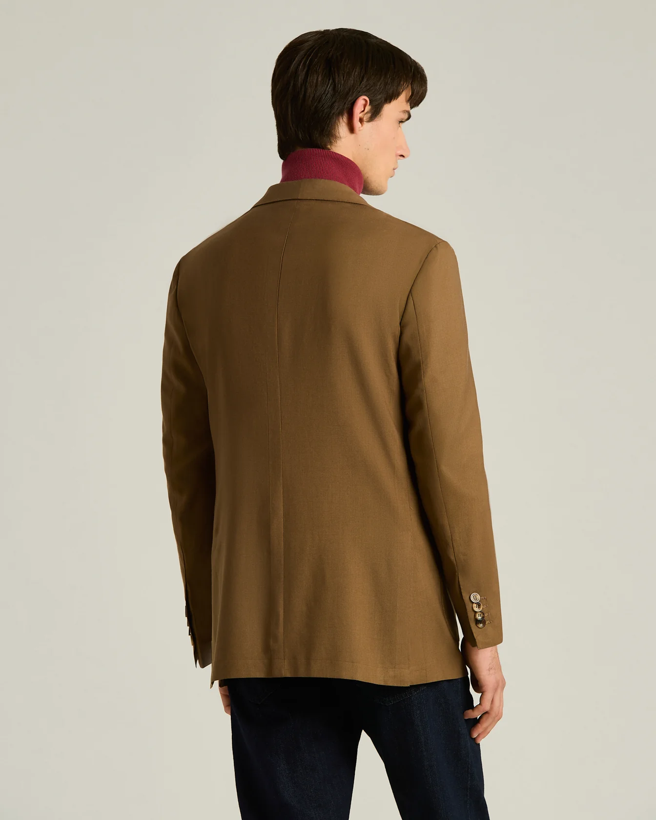 CASHMERE SINGLE-BREASTED JACKET IN BROWN - Image 3