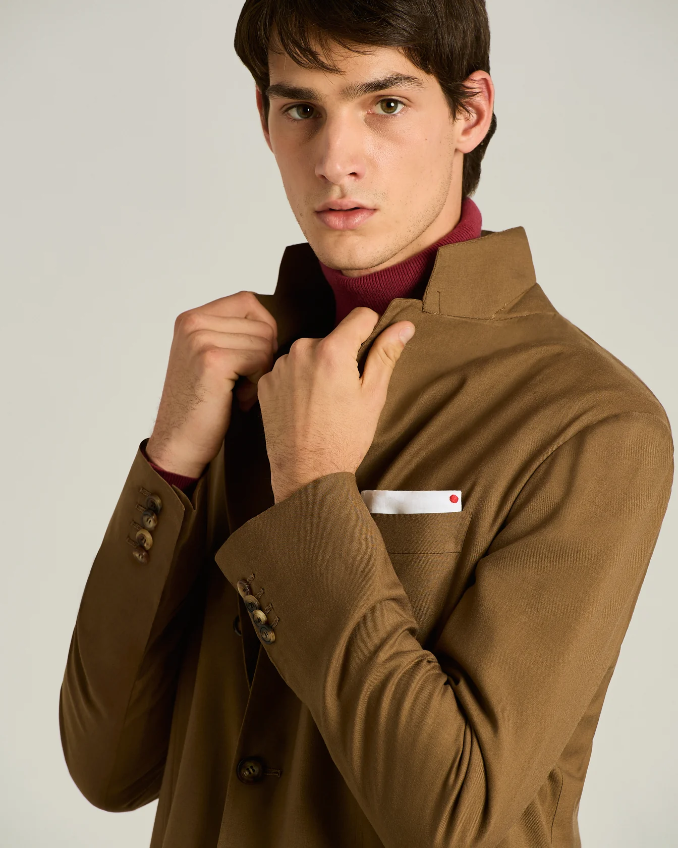 CASHMERE SINGLE-BREASTED JACKET IN BROWN - Image 4