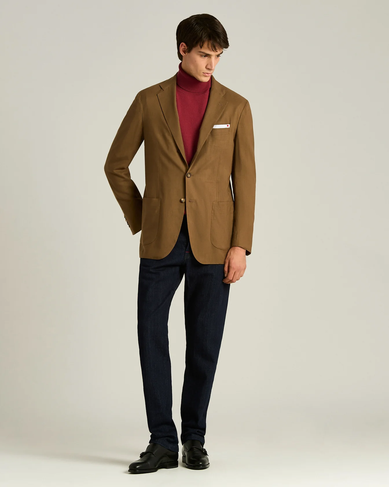 CASHMERE SINGLE-BREASTED JACKET IN BROWN - Image 5