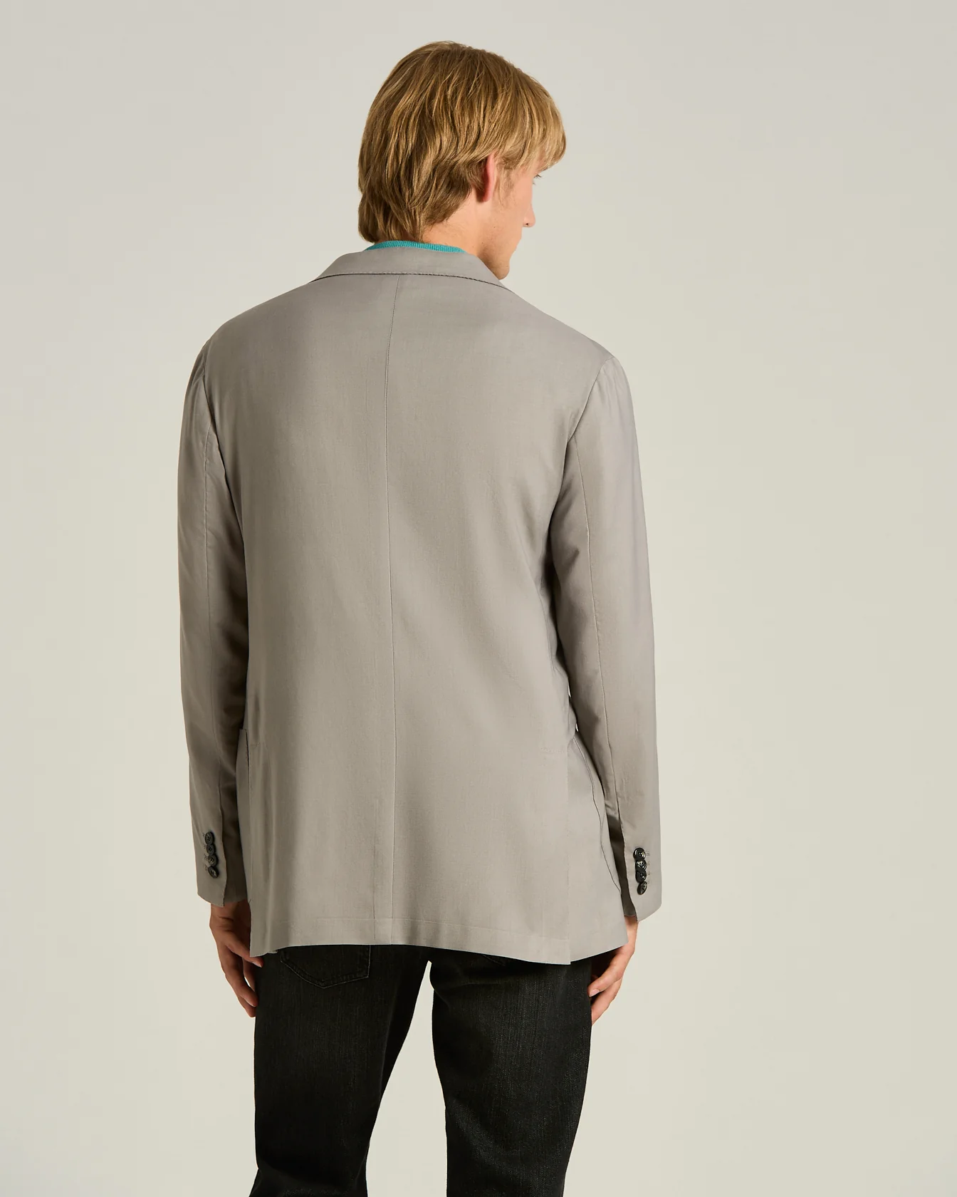 CASHMERE SINGLE-BREASTED JACKET IN MEDIUM GREY - Image 3