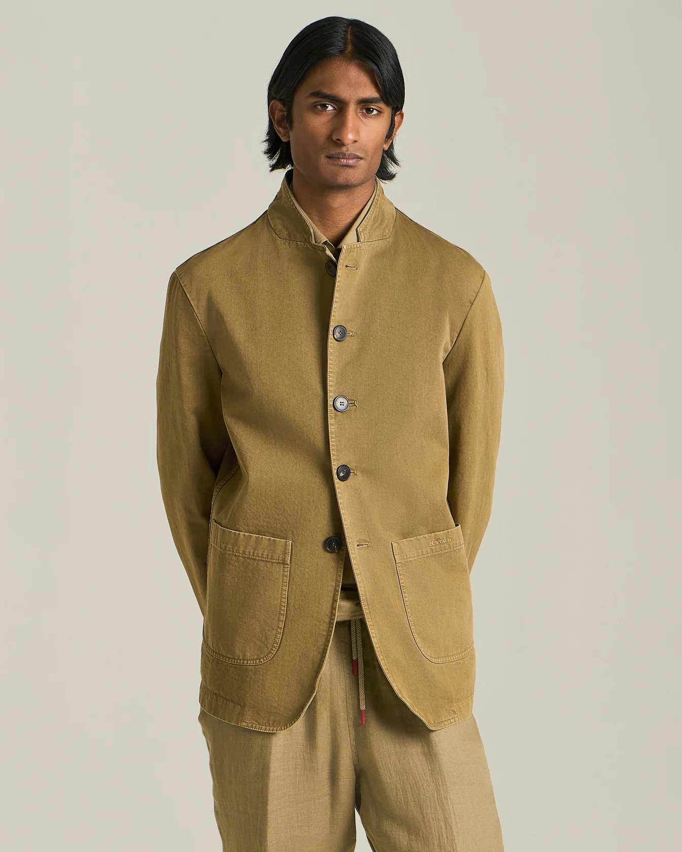 ORGANIC COTTON MANDARIN COLLAR JACKET - Image 2