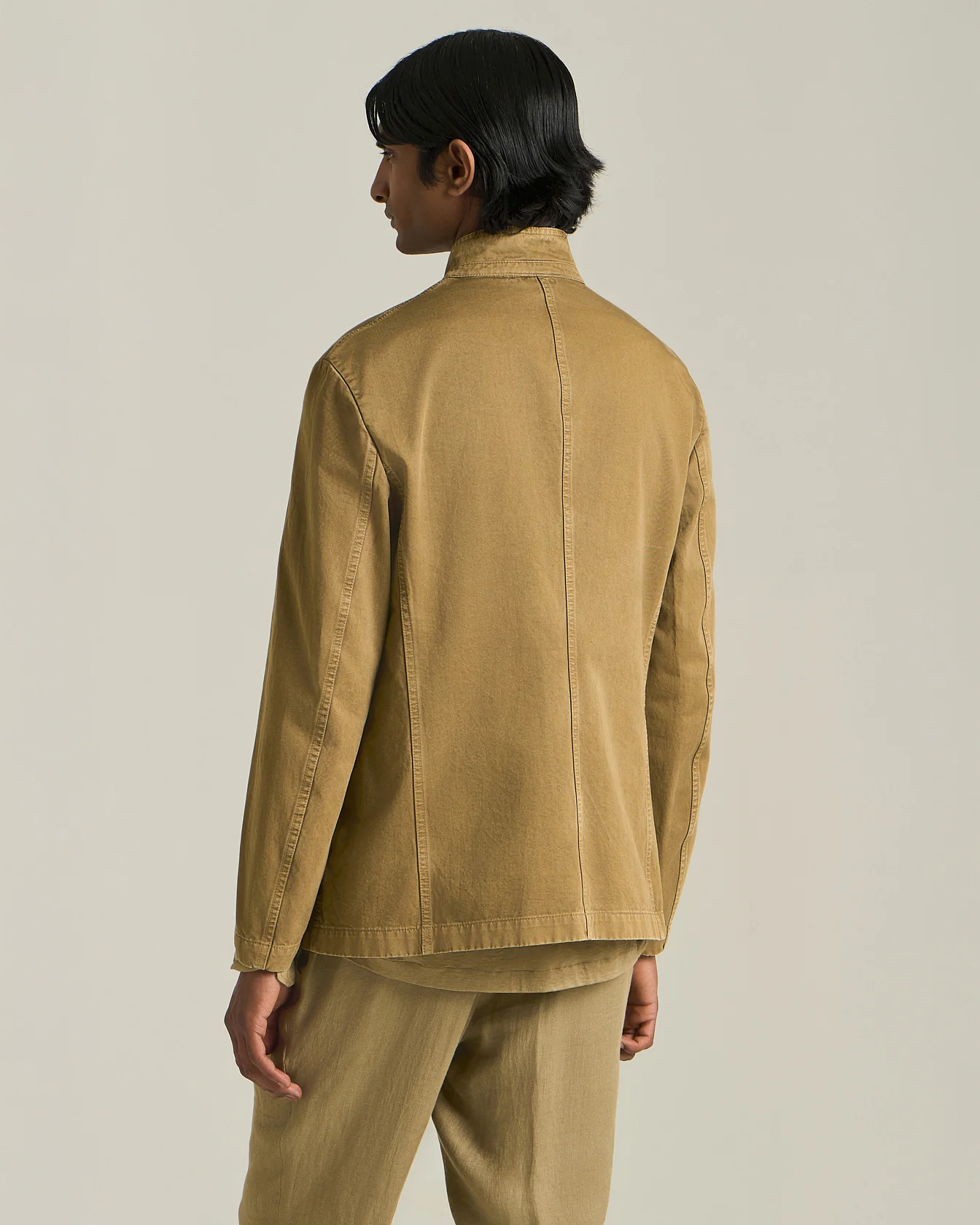 ORGANIC COTTON MANDARIN COLLAR JACKET - Image 3