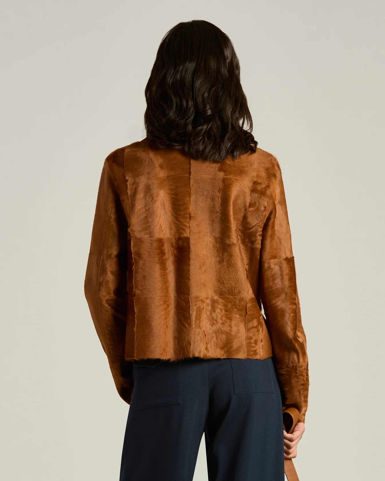 TAILORED FUR JACKET IN BEIGE LAMBSKIN - Image 3