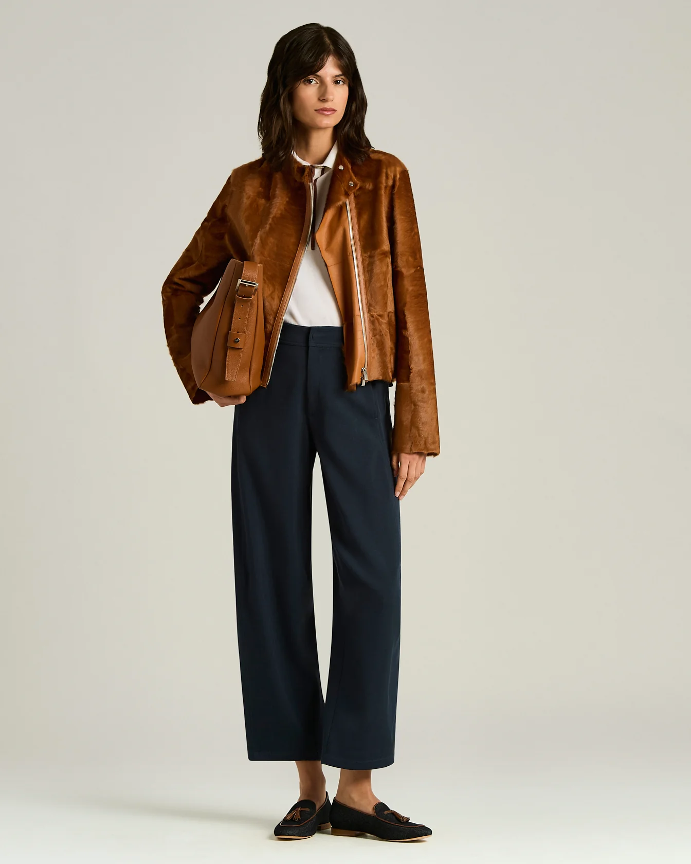 TAILORED FUR JACKET IN BEIGE LAMBSKIN - Image 5