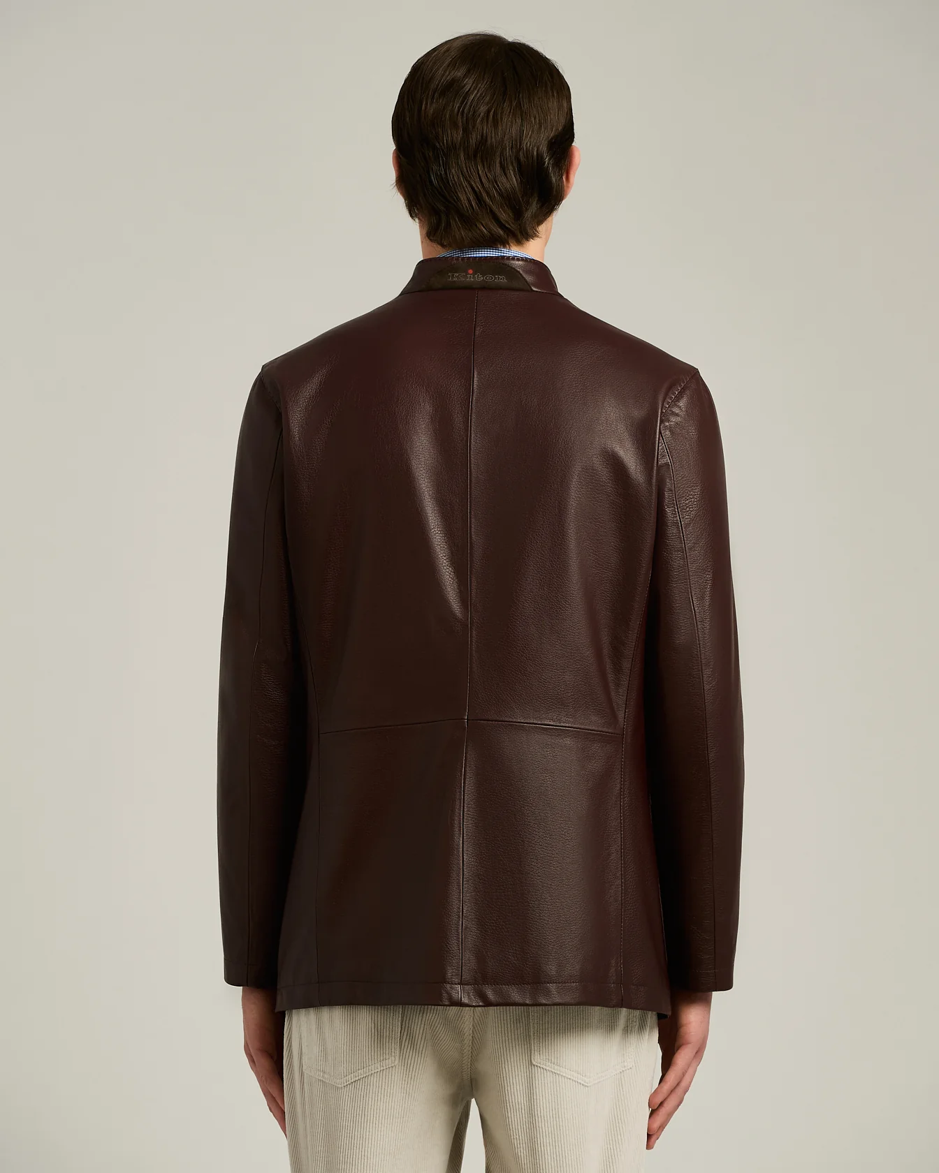 BORDEAUX LAMBSKIN JACKET WITH MANDARIN COLLAR - Image 3