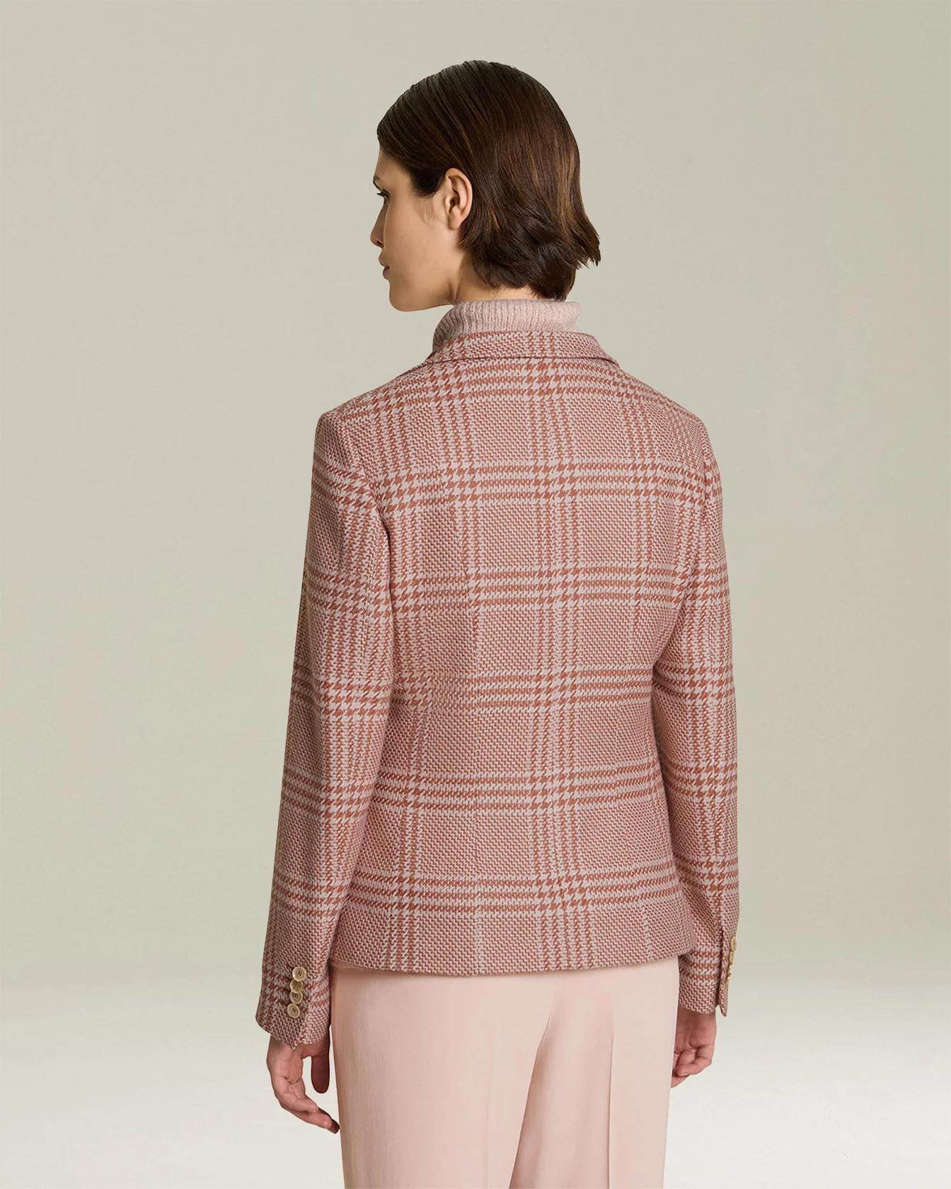 GLEN PLAID CASHMERE AND SILK BLAZER - Image 3