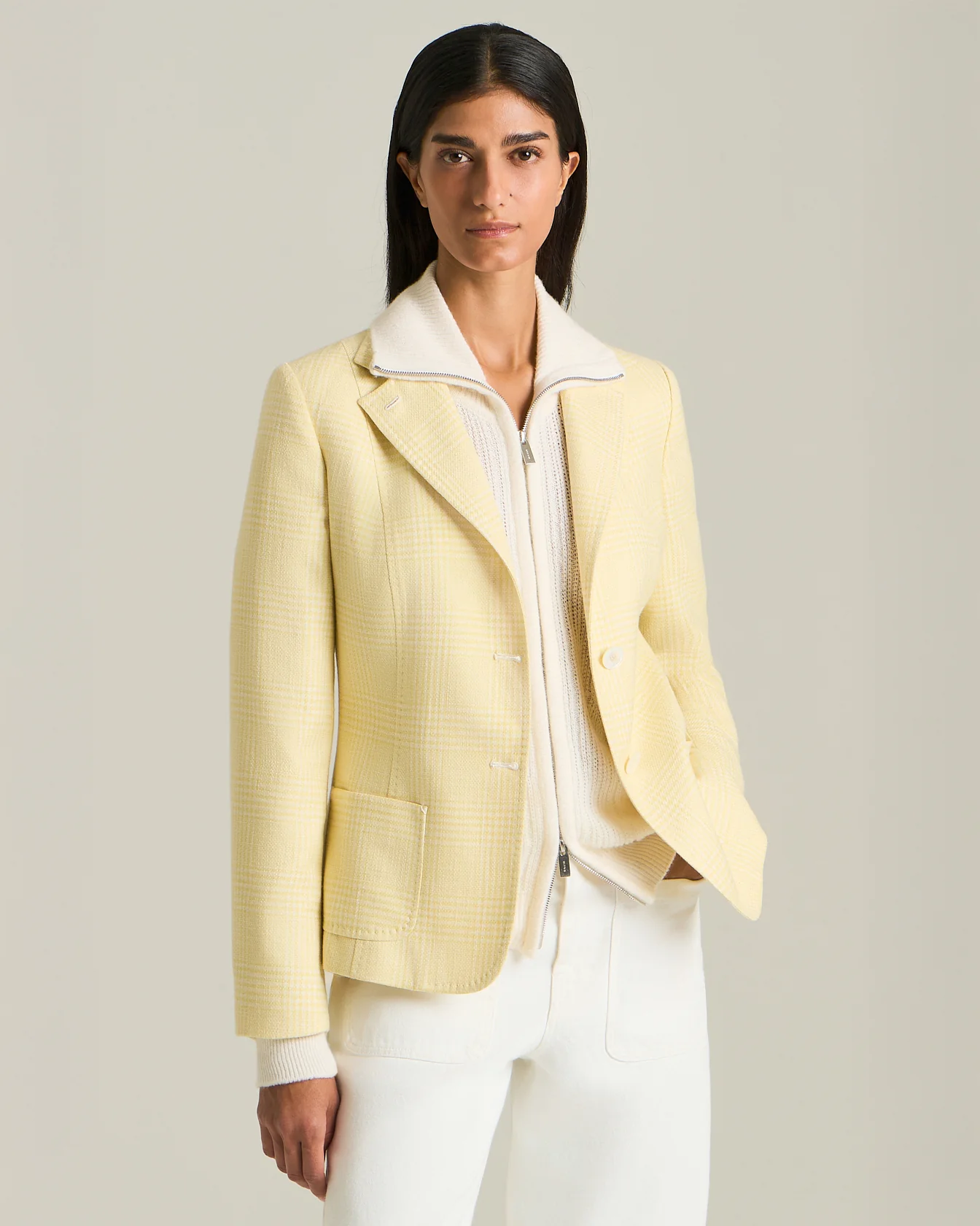 GLEN PLAID SILK BLEND BLAZER - Image 2