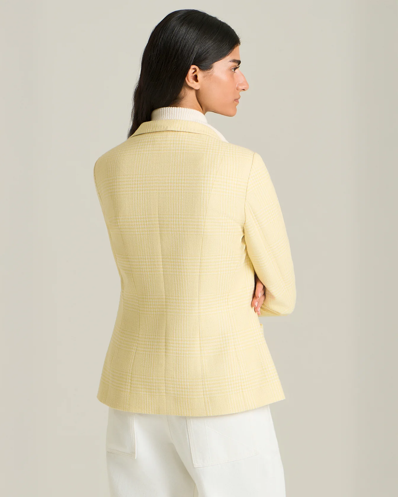 GLEN PLAID SILK BLEND BLAZER - Image 3