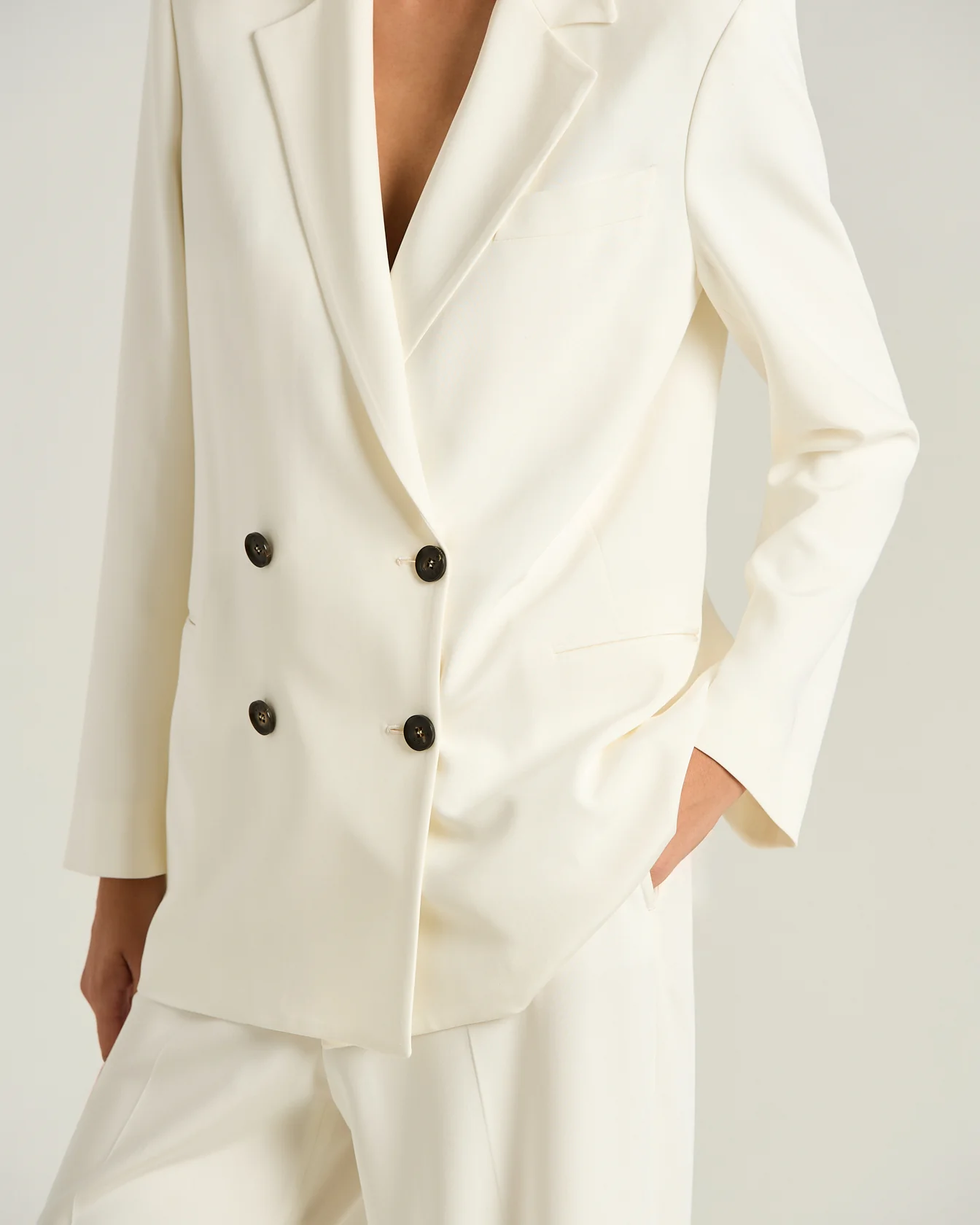 SILK SATIN DOUBLE-BREASTED JACKET - Image 5