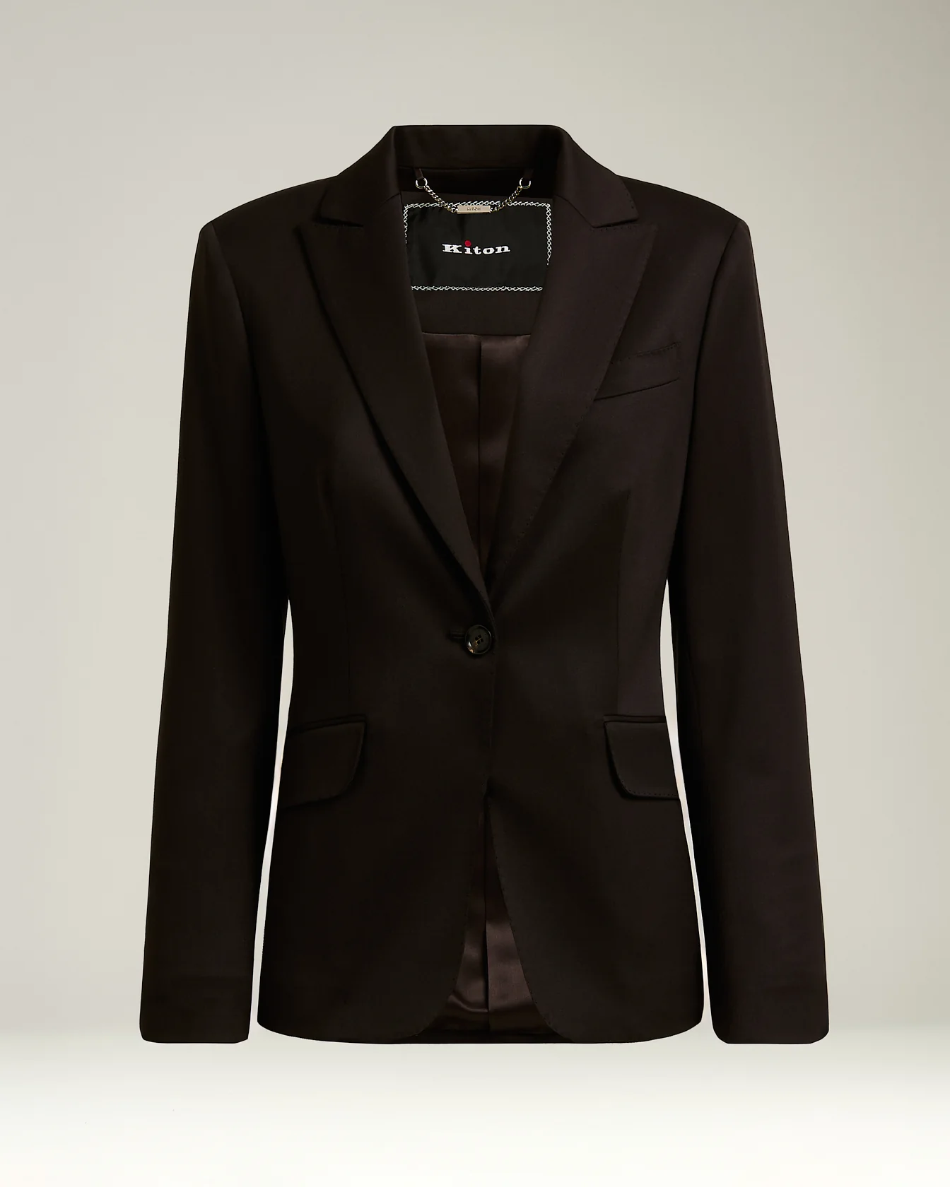 SINGLE-BREASTED JACKET IN STRETCH VIRGIN WOOL BROWN