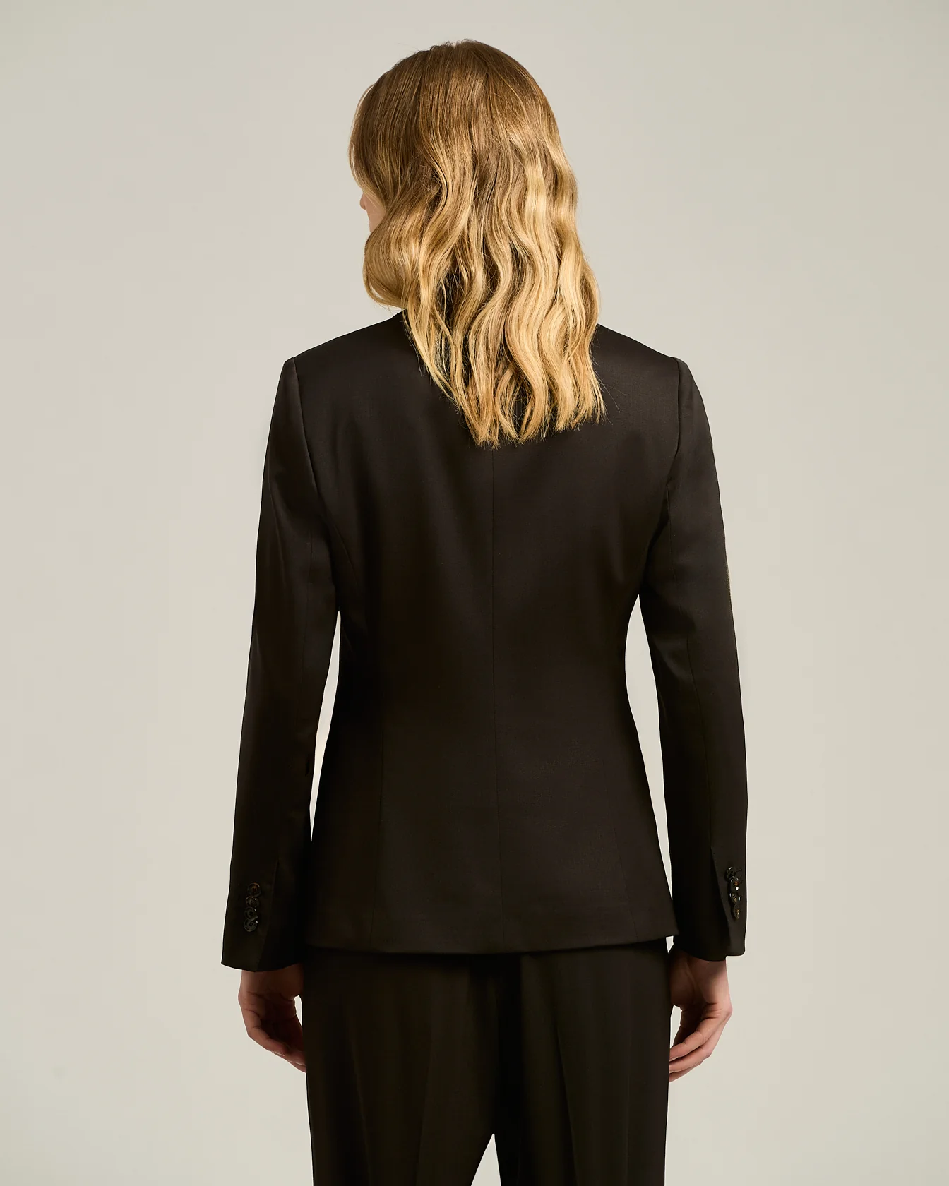 SINGLE-BREASTED JACKET IN STRETCH VIRGIN WOOL BROWN - Image 3