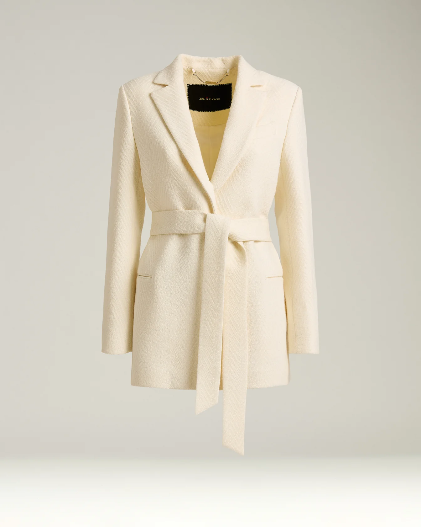 CREAM WHITE SINGLE-BREASTED WOOL JACKET