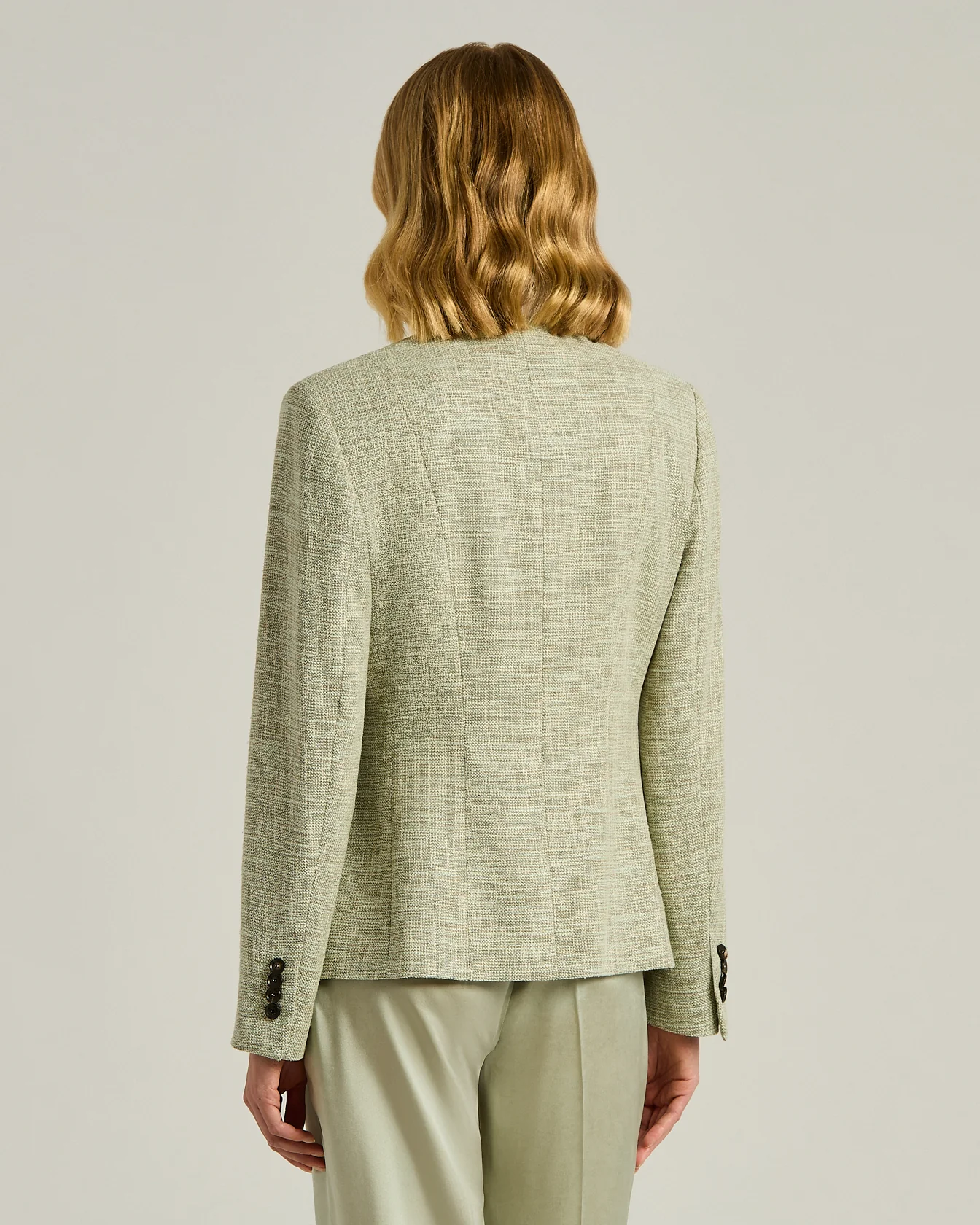 TAILORED JACKET IN FINE YARNS GREEN - Image 3