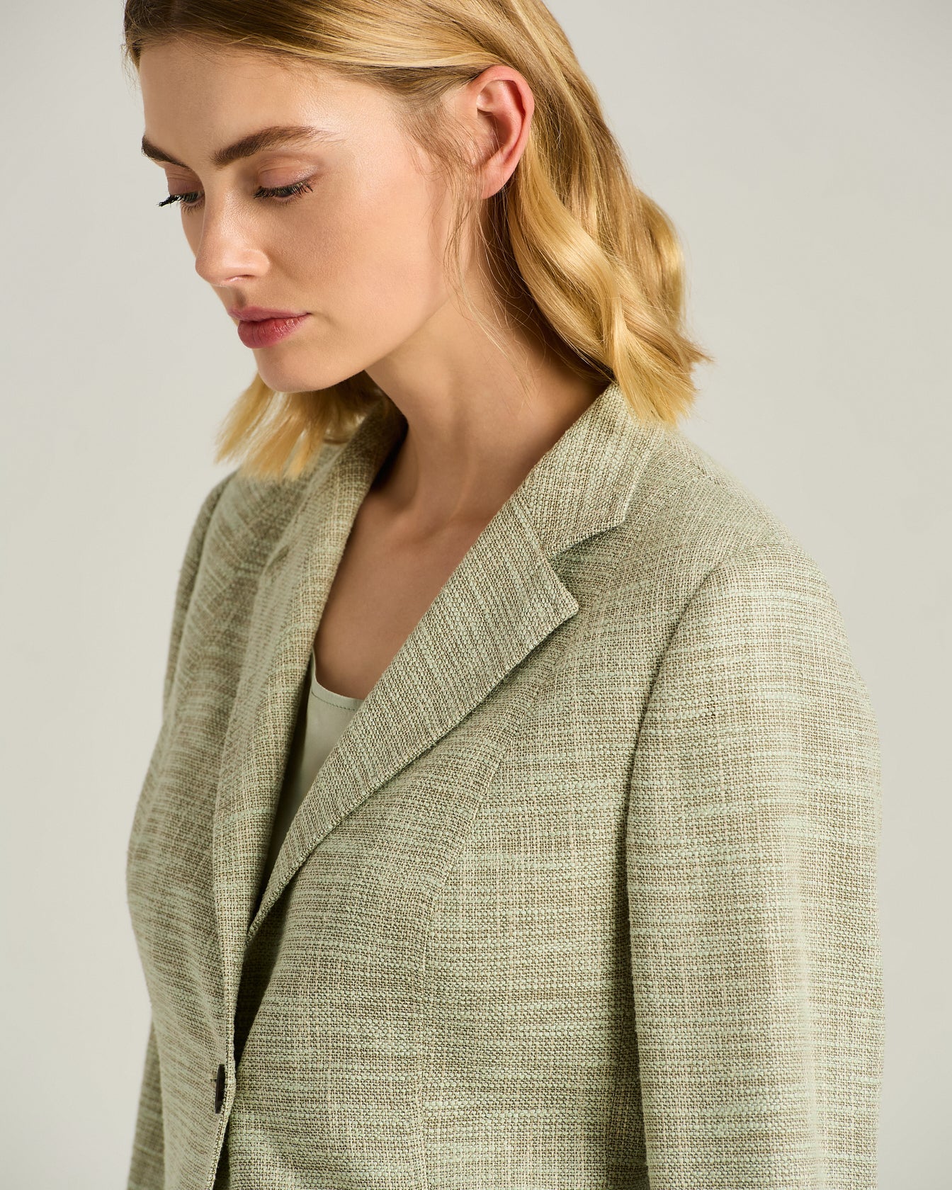 TAILORED JACKET IN FINE YARNS GREEN - Image 4