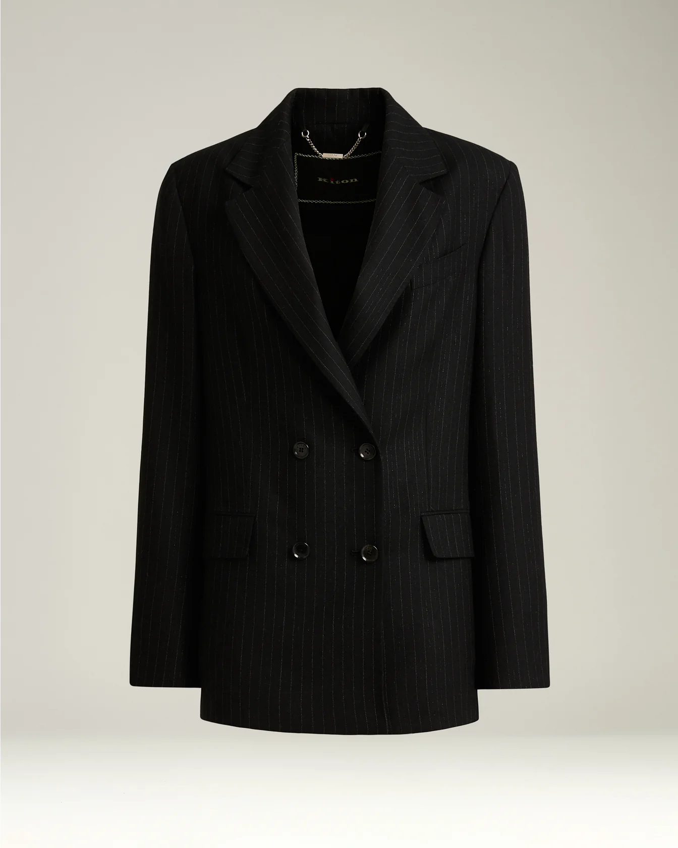 DOUBLE-BREASTED PINSTRIPE WOOL JACKET