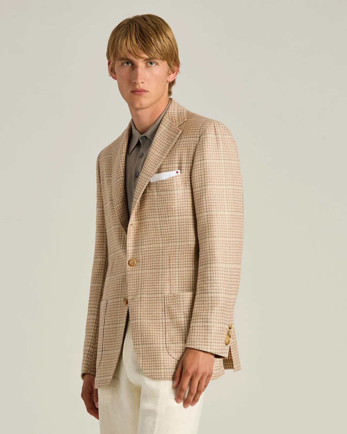 WOO,L CASHMERE, SILK AND LINEN BLEND SINGLE-BREASTED JACKET IN ROSE - Image 2