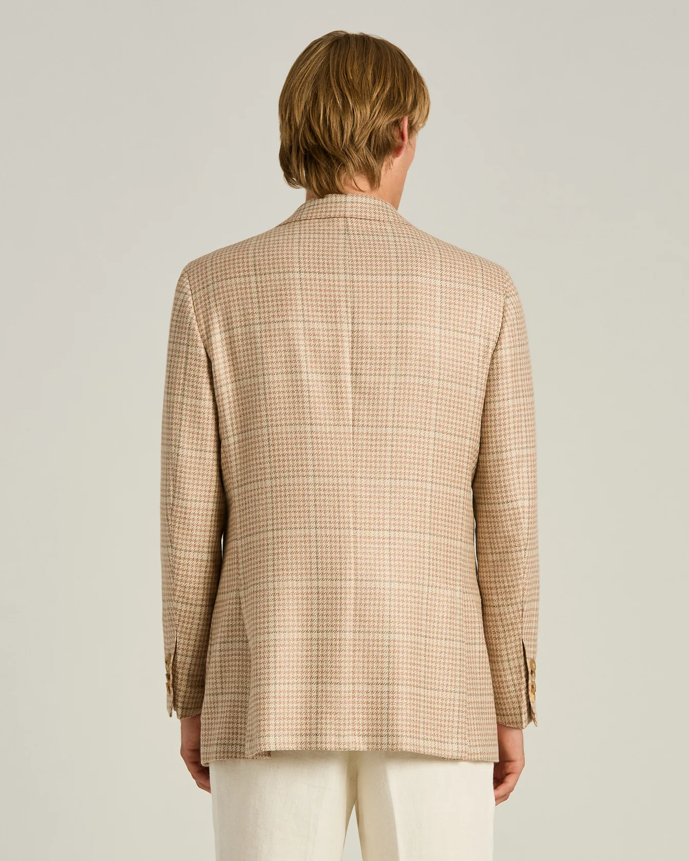 WOO,L CASHMERE, SILK AND LINEN BLEND SINGLE-BREASTED JACKET IN ROSE - Image 3