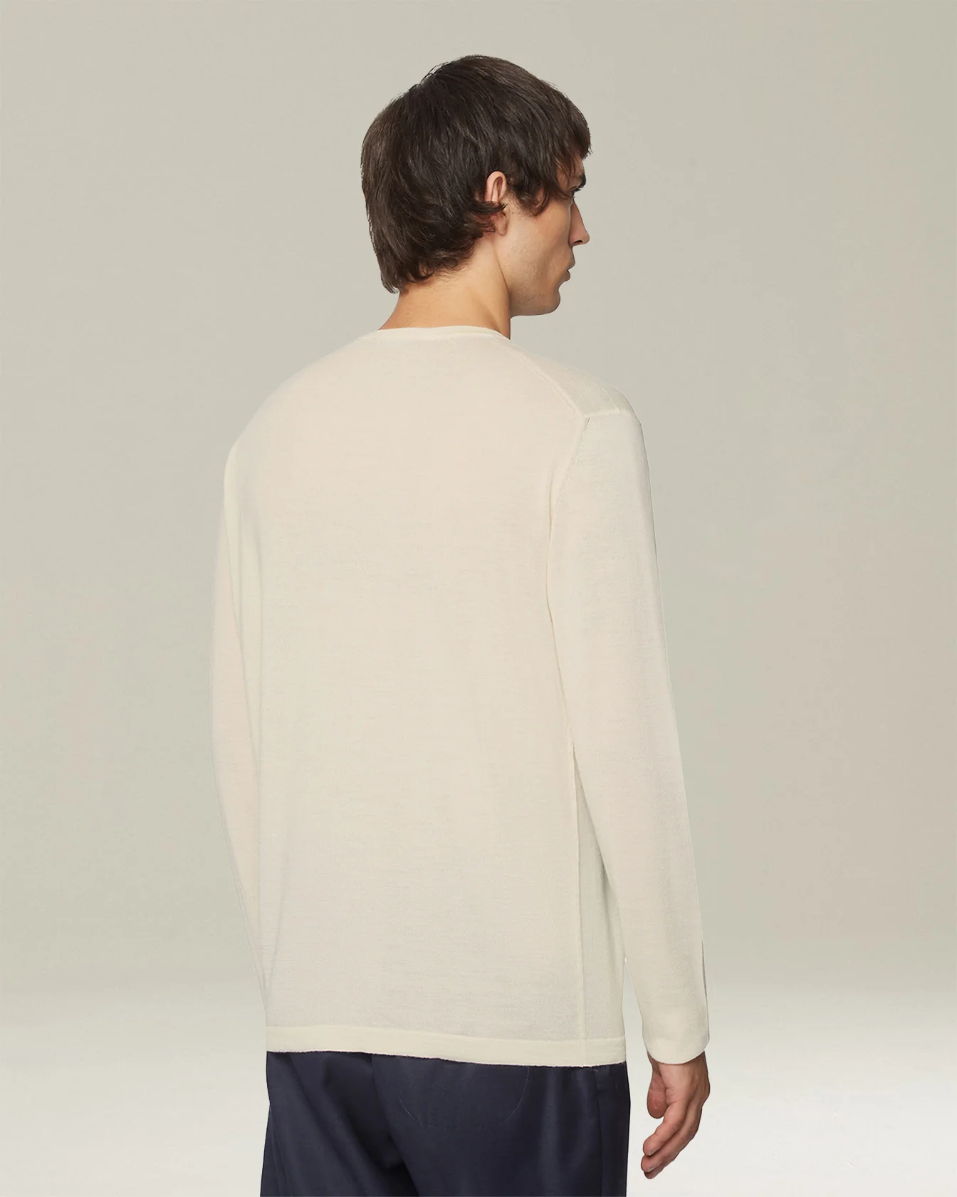 WOOL AND SILK BLEND CREW NECK JUMPER - Image 3